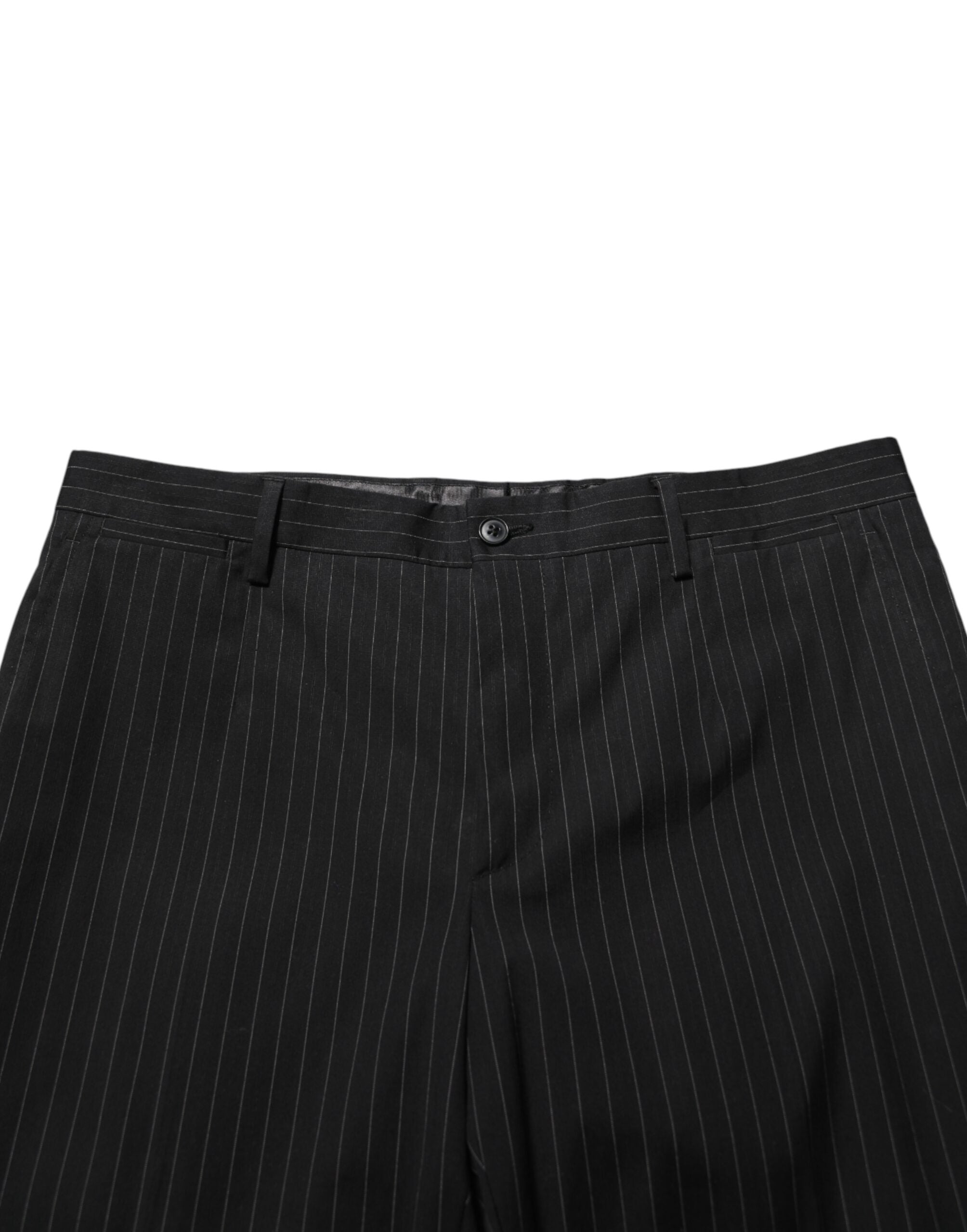 Dolce & Gabbana black striped trousers, formal for men-5