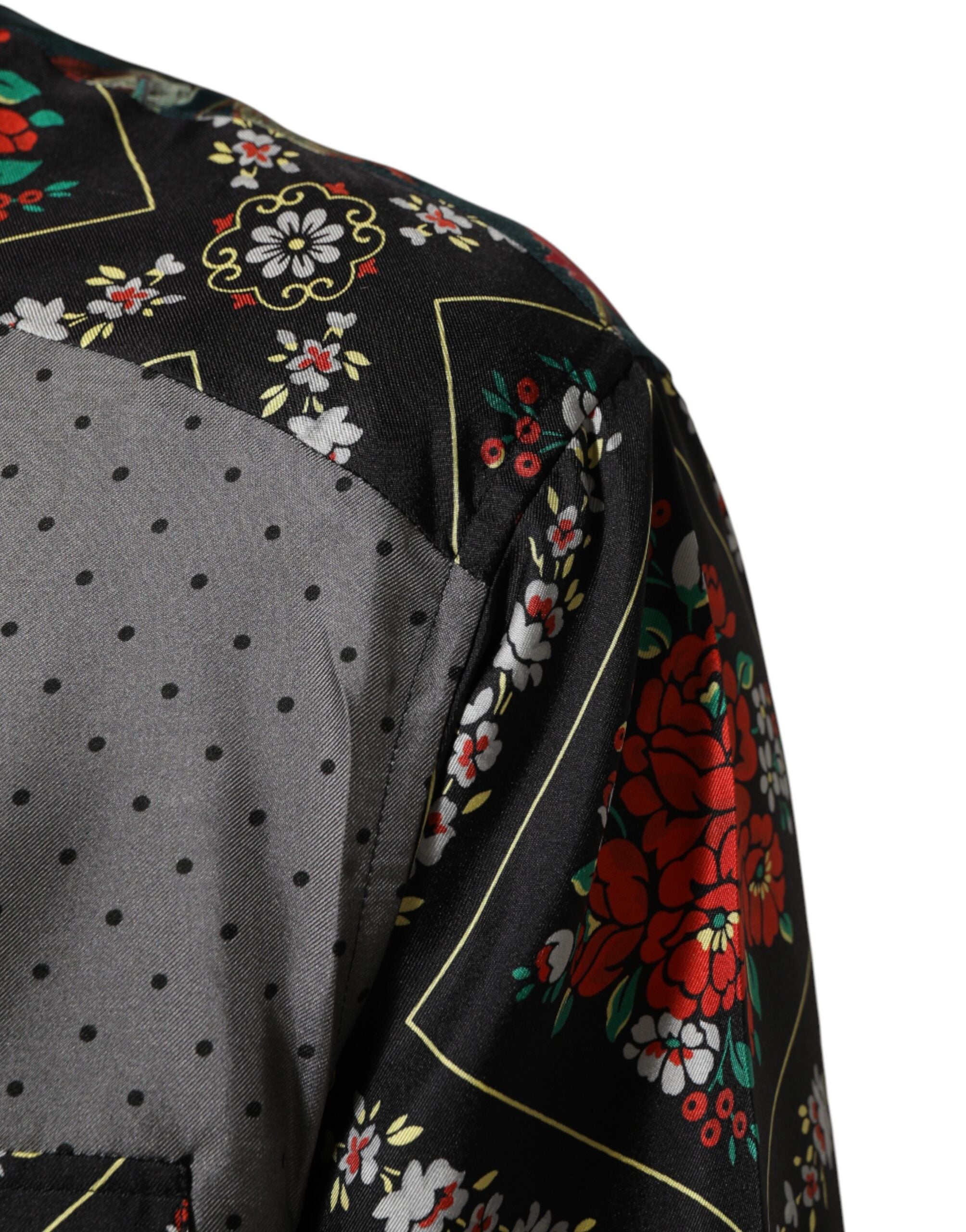 Dolce & Gabbana long-sleeved silk shirt in a multicolor patchwork design-6