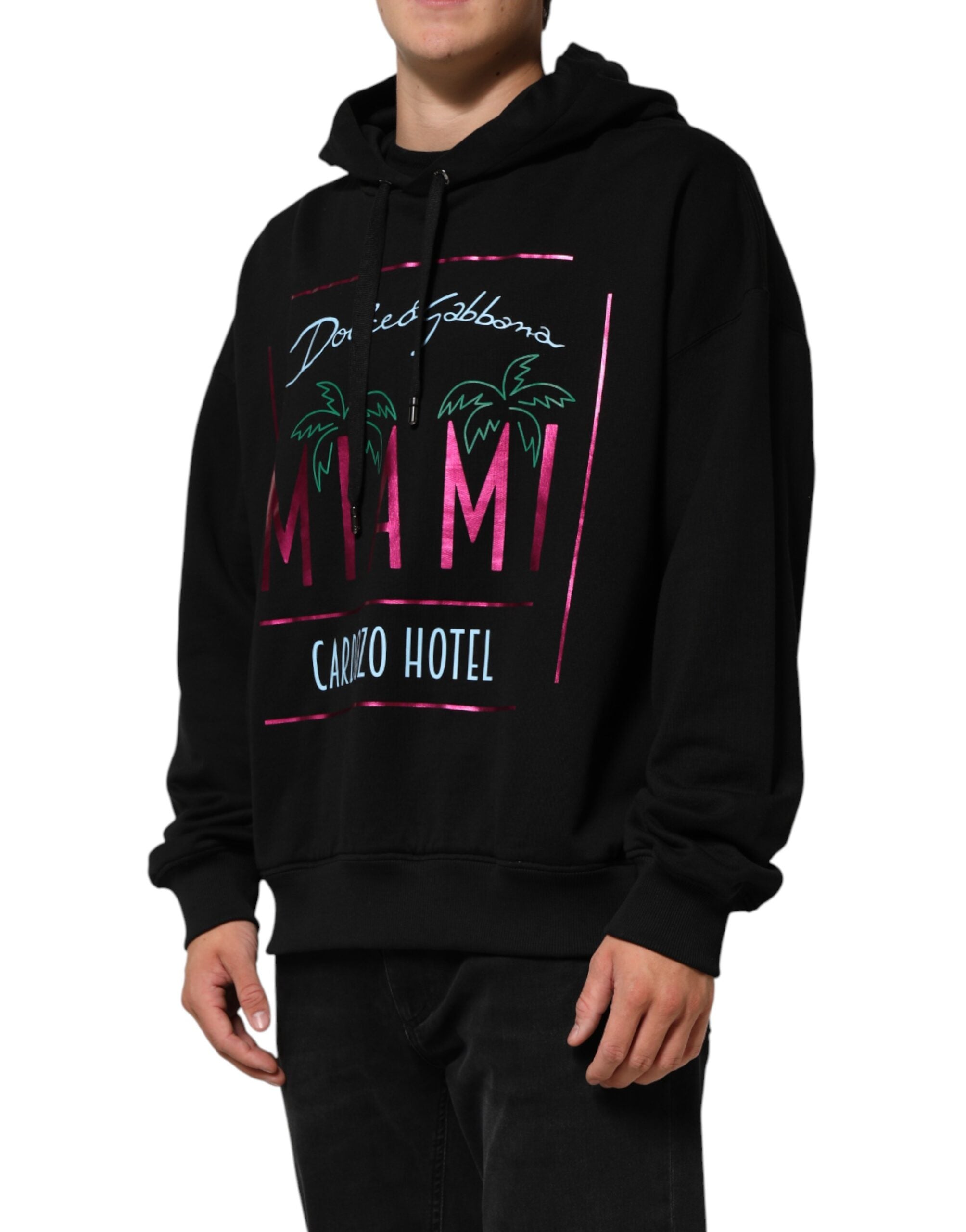 Dolce & Gabbana Black Printed Hoodie for Men-3