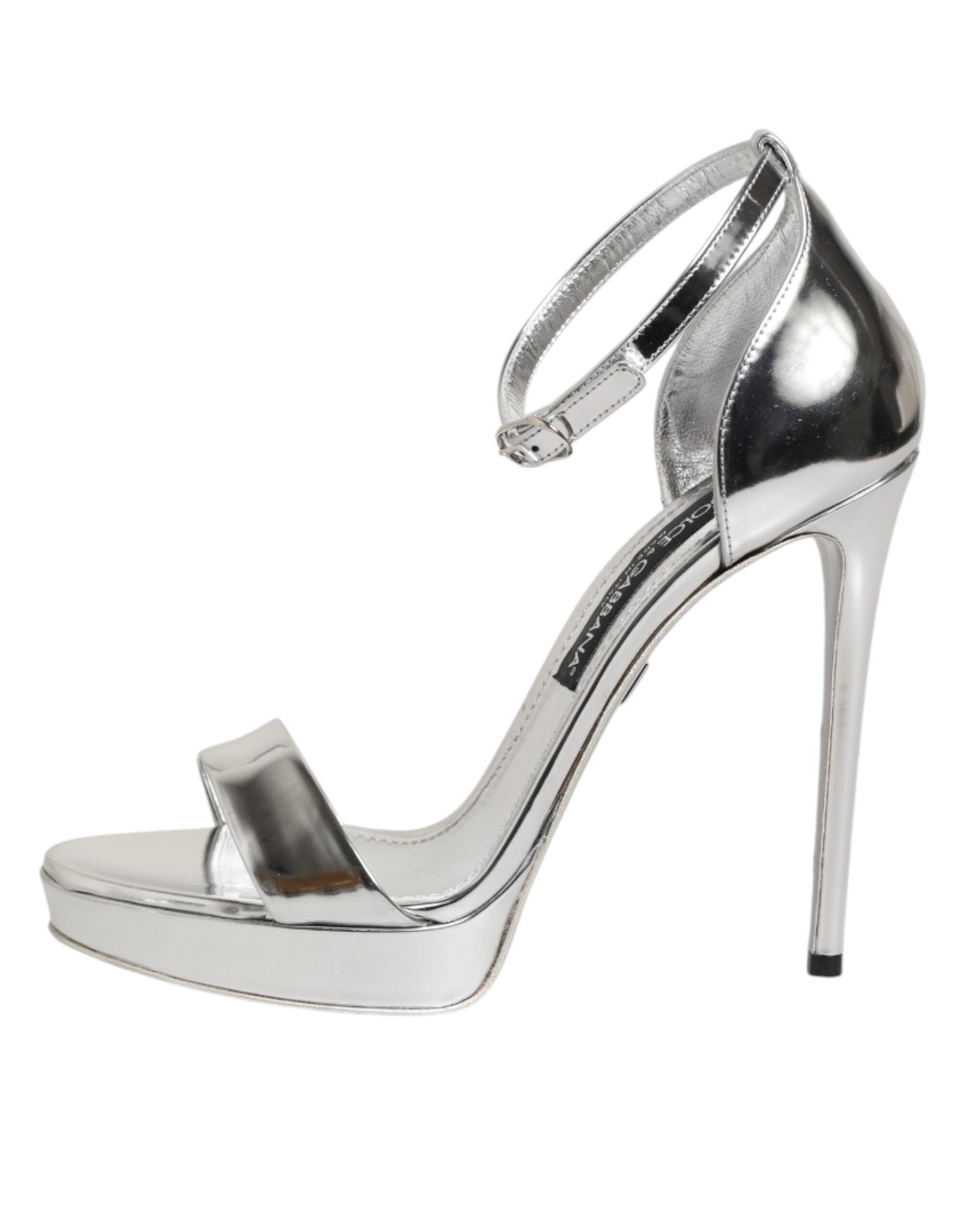 Dolce & Gabbana Silver Leather Platform Sandals Keira-7