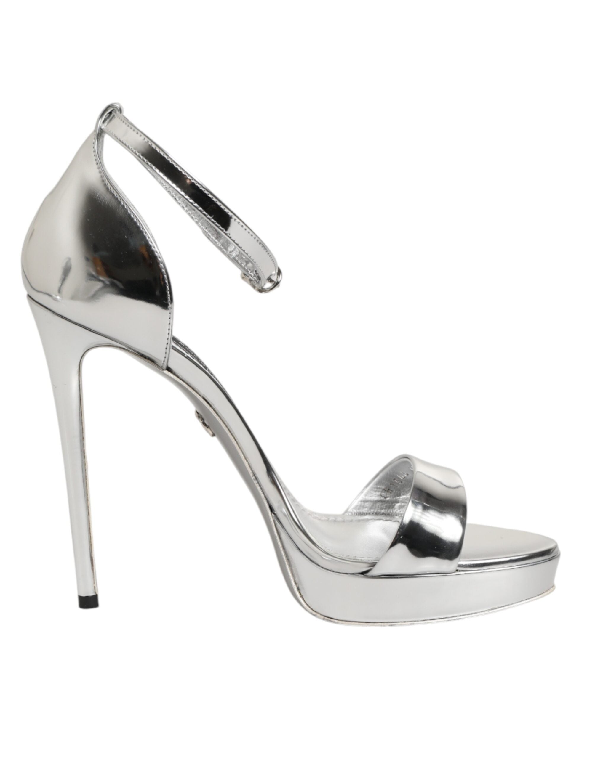 Dolce & Gabbana Silver Leather Platform Sandals Keira-1
