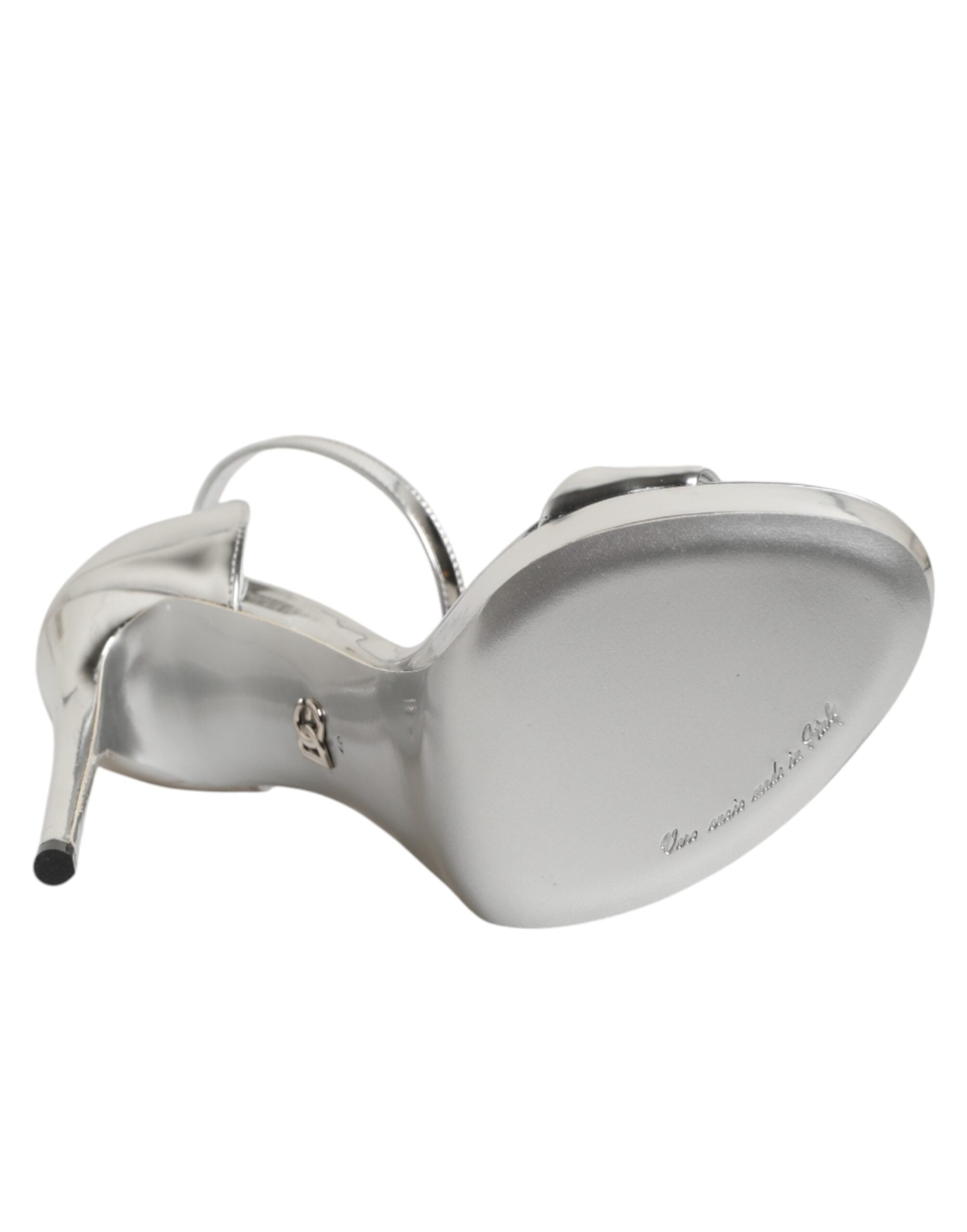 Dolce & Gabbana Silver Leather Platform Sandals Keira-8
