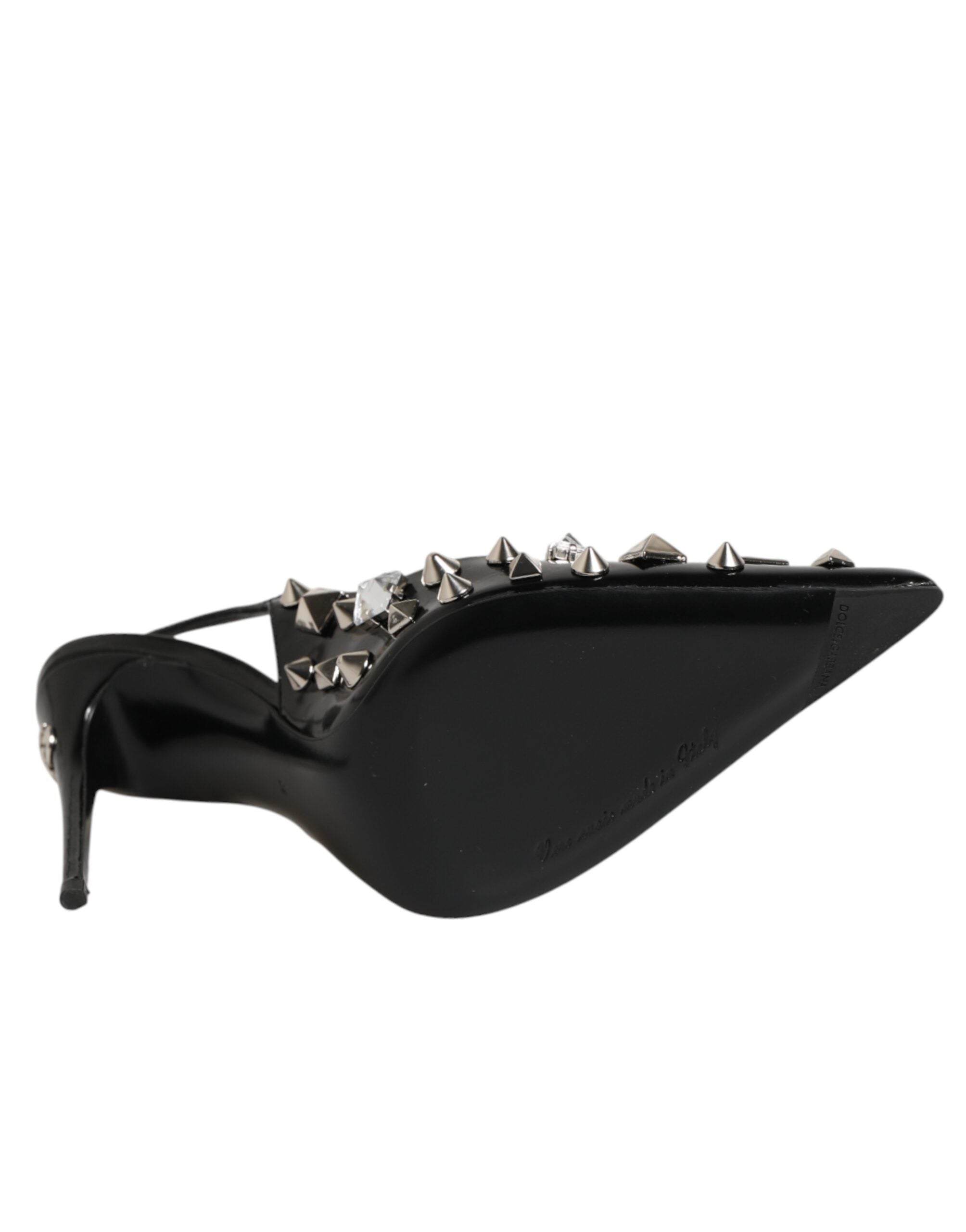 Dolce & Gabbana black slingback pumps with studs and leather-8