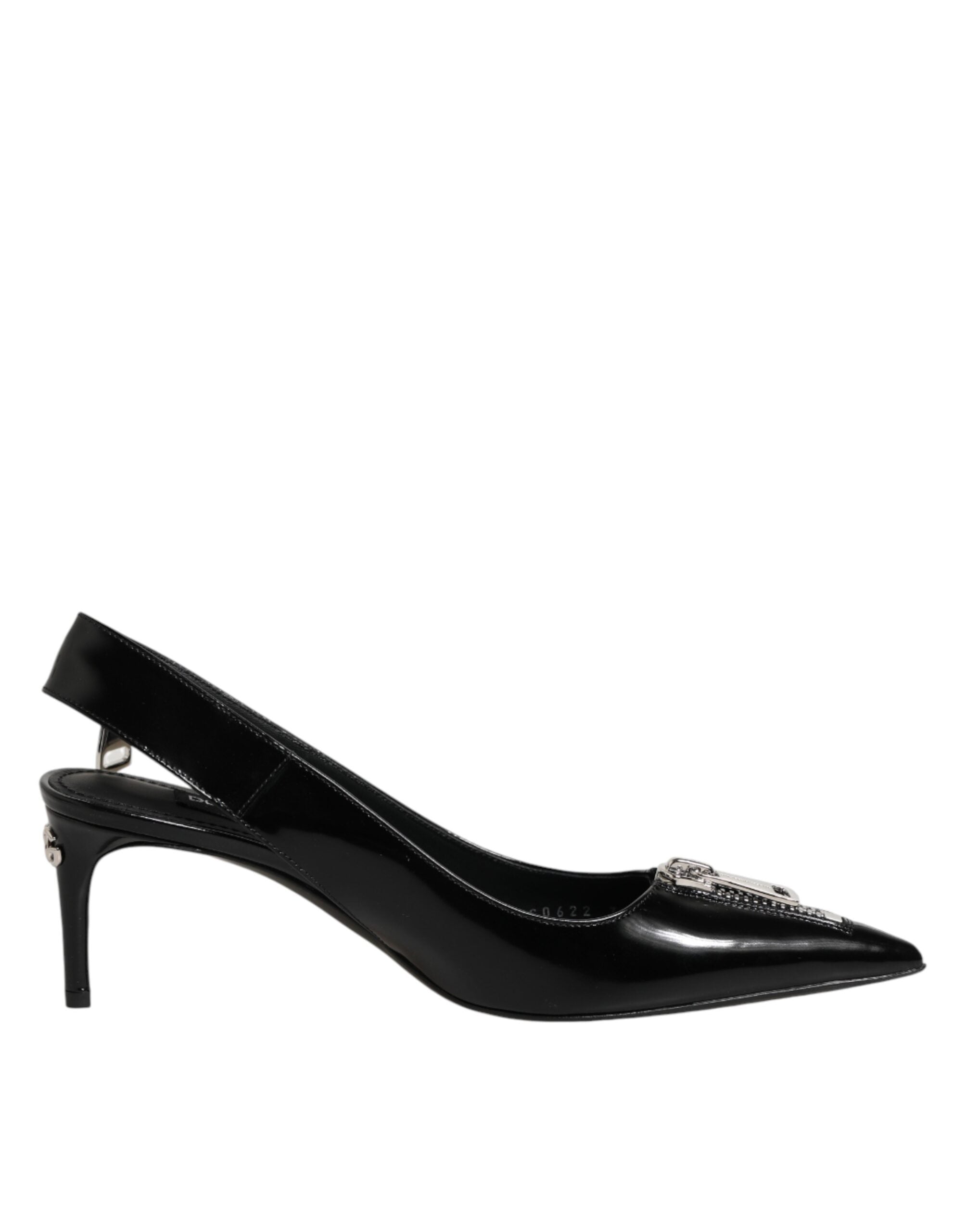 Zapatos de salón destalonados de piel negra con cremallera de Dolce & Gabbana-1