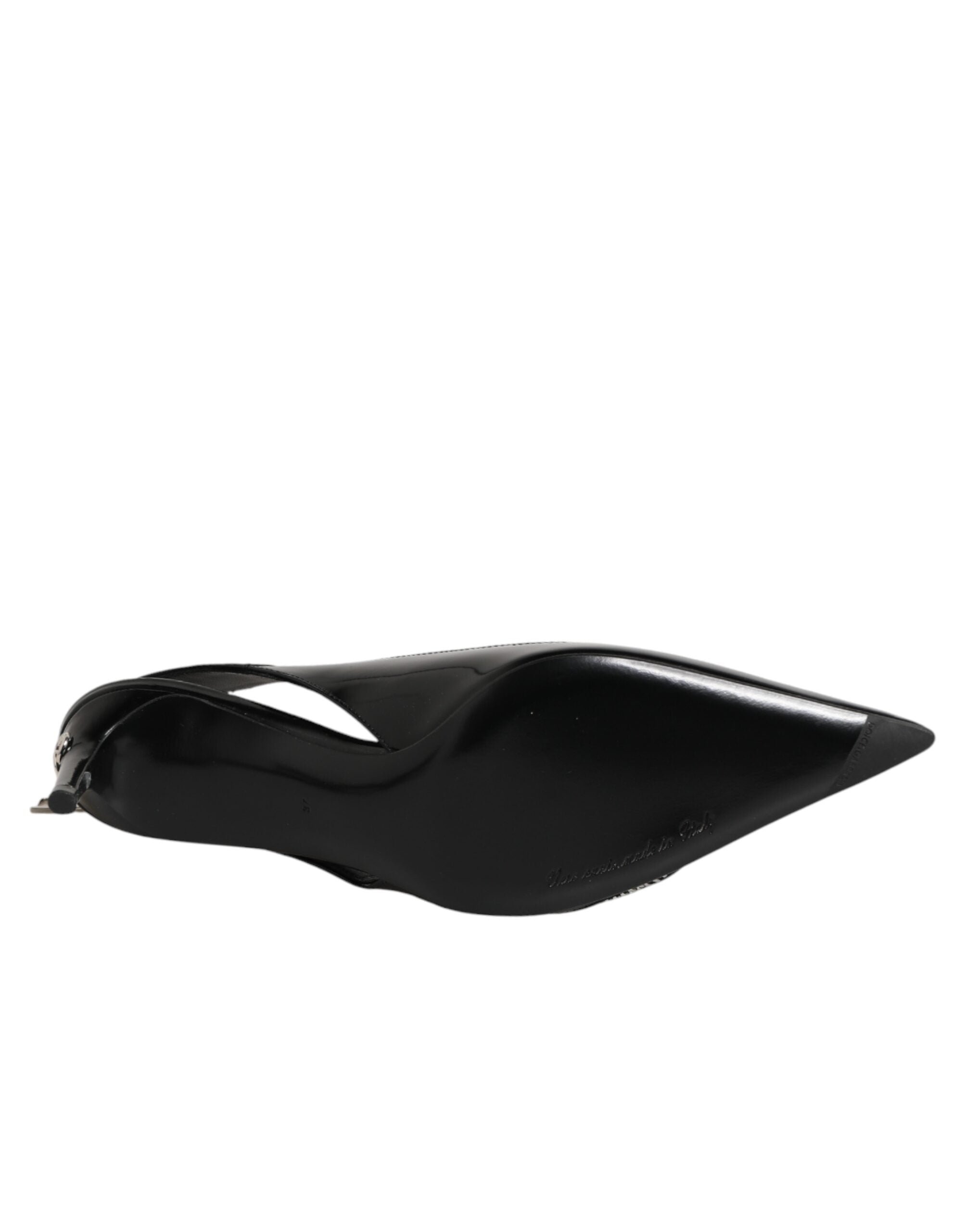 Zapatos de salón destalonados de piel negra con cremallera de Dolce & Gabbana-8