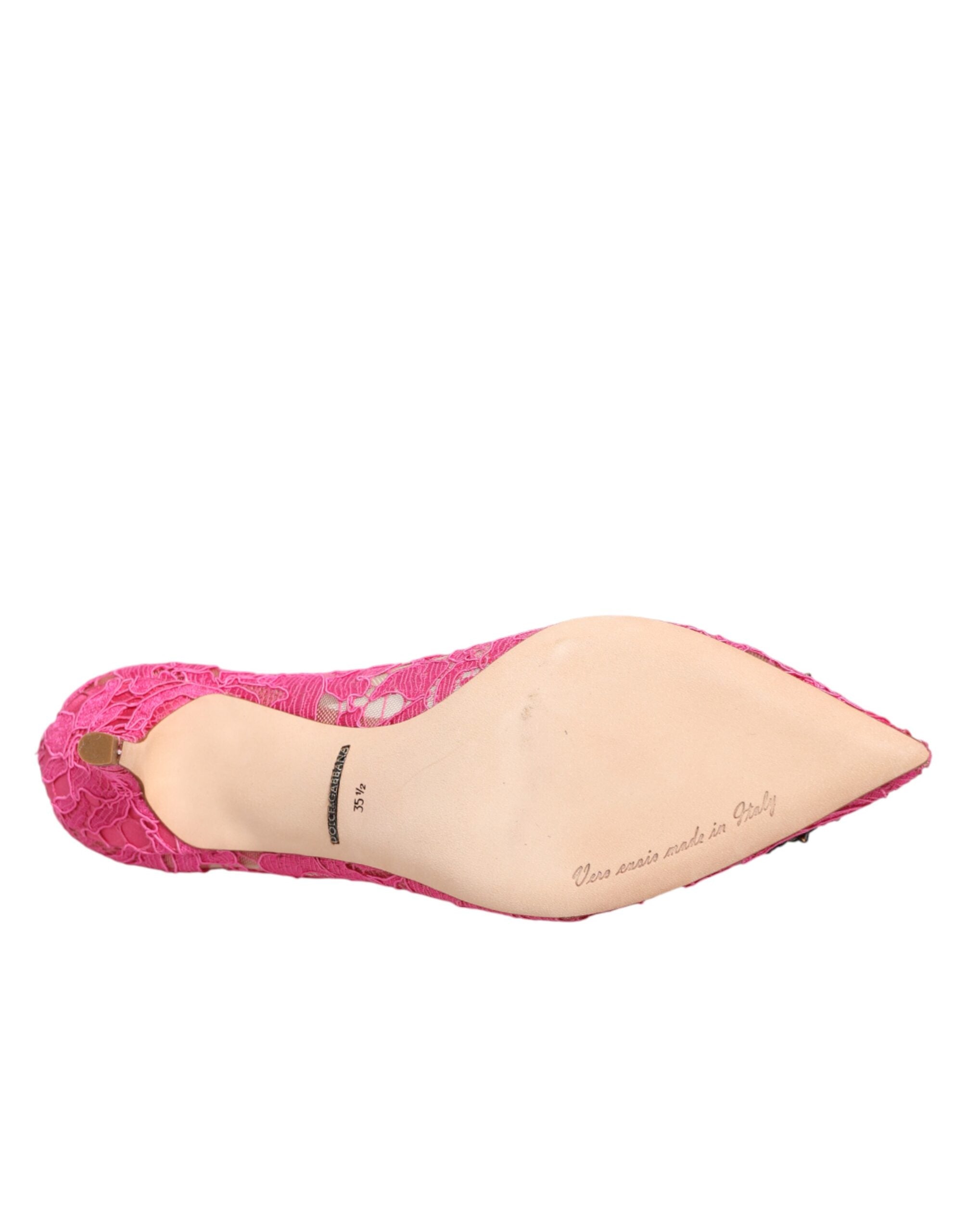 Dolce & Gabbana Pink Taormina Lace DEVOTION Pumps-8
