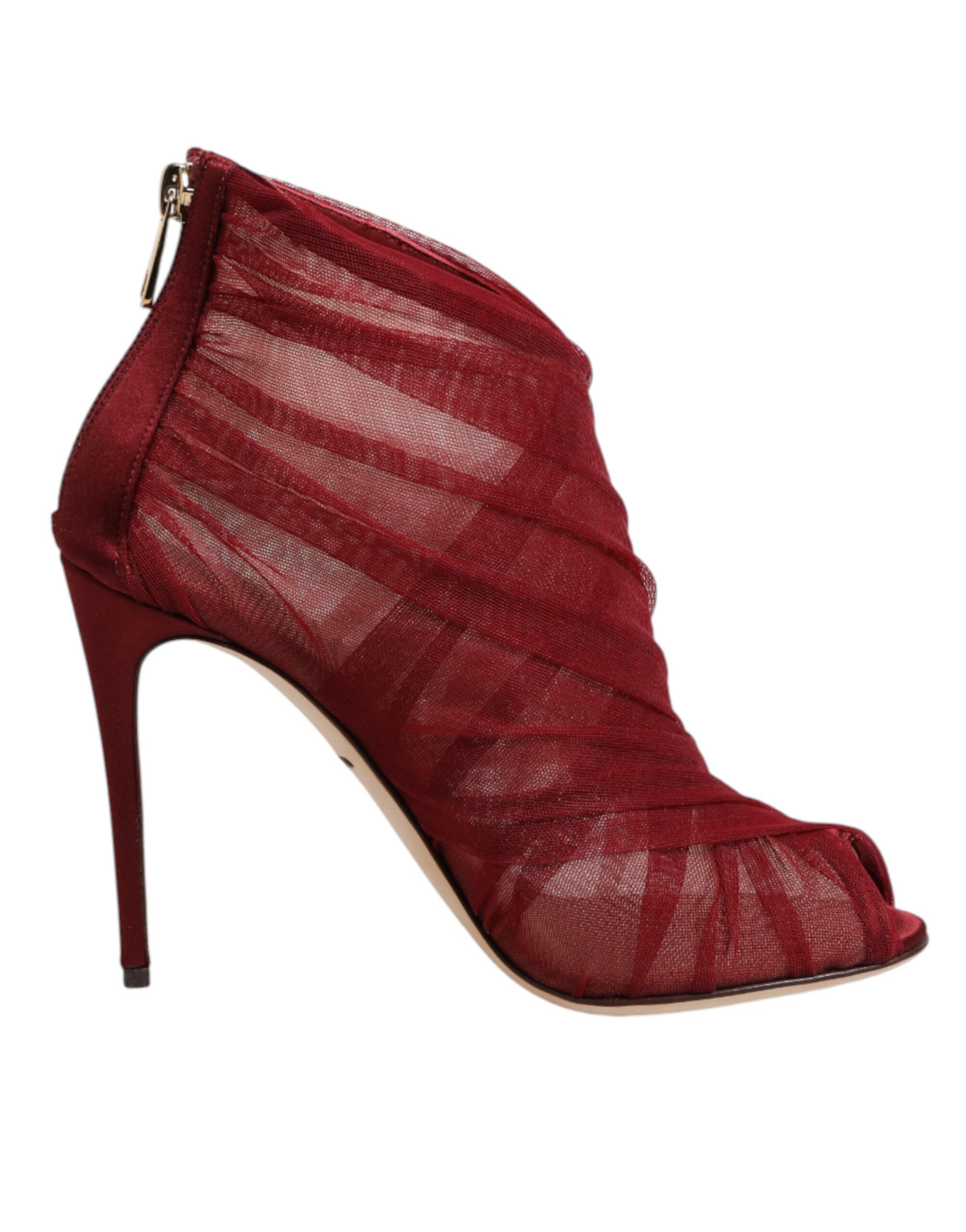 Dolce & Gabbana Rote Stiefelletten aus Tüll mit Stilettoabsatz-2