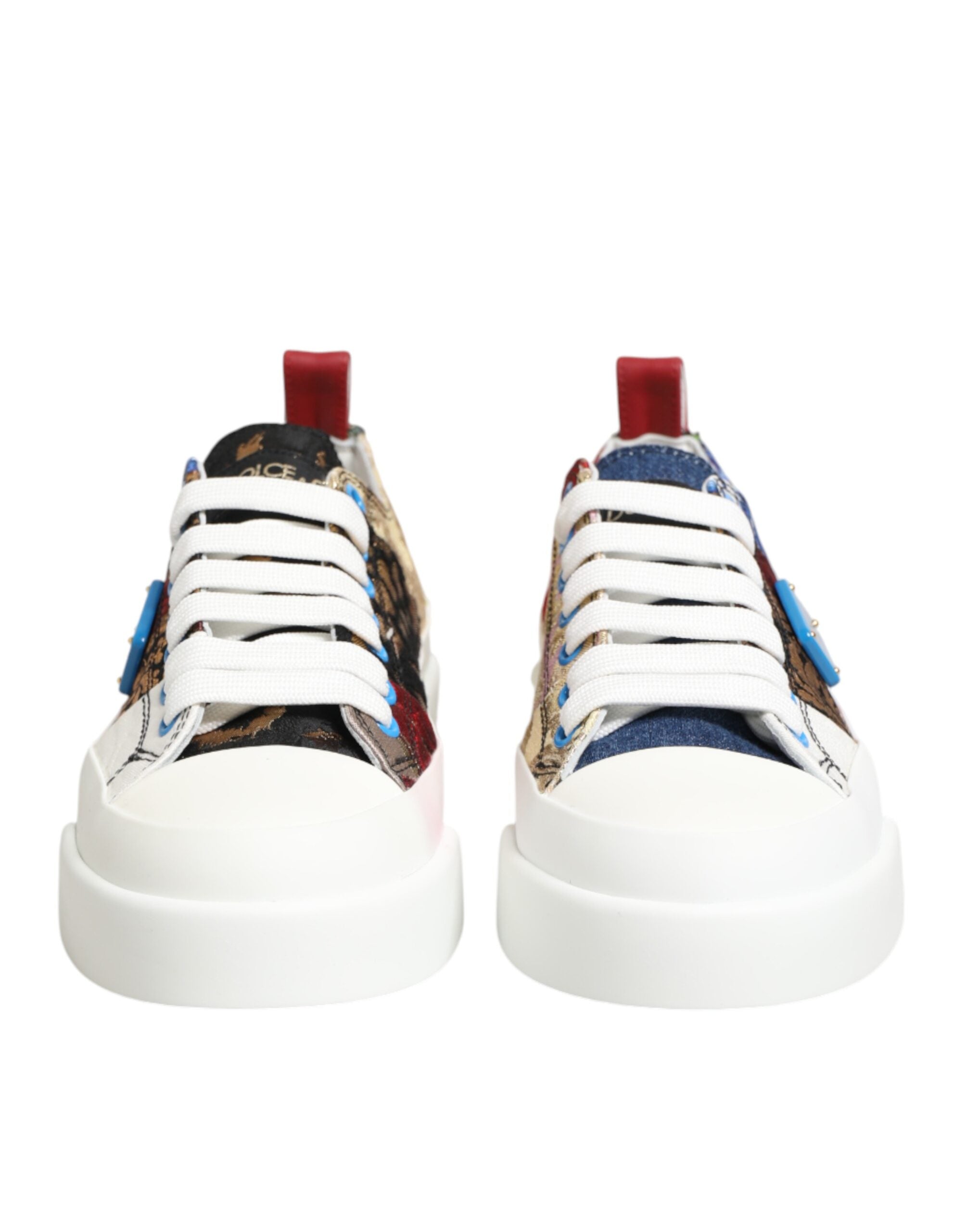 Dolce & Gabbana Multicolor Patchwork Low Top Sneakers Shoes-3