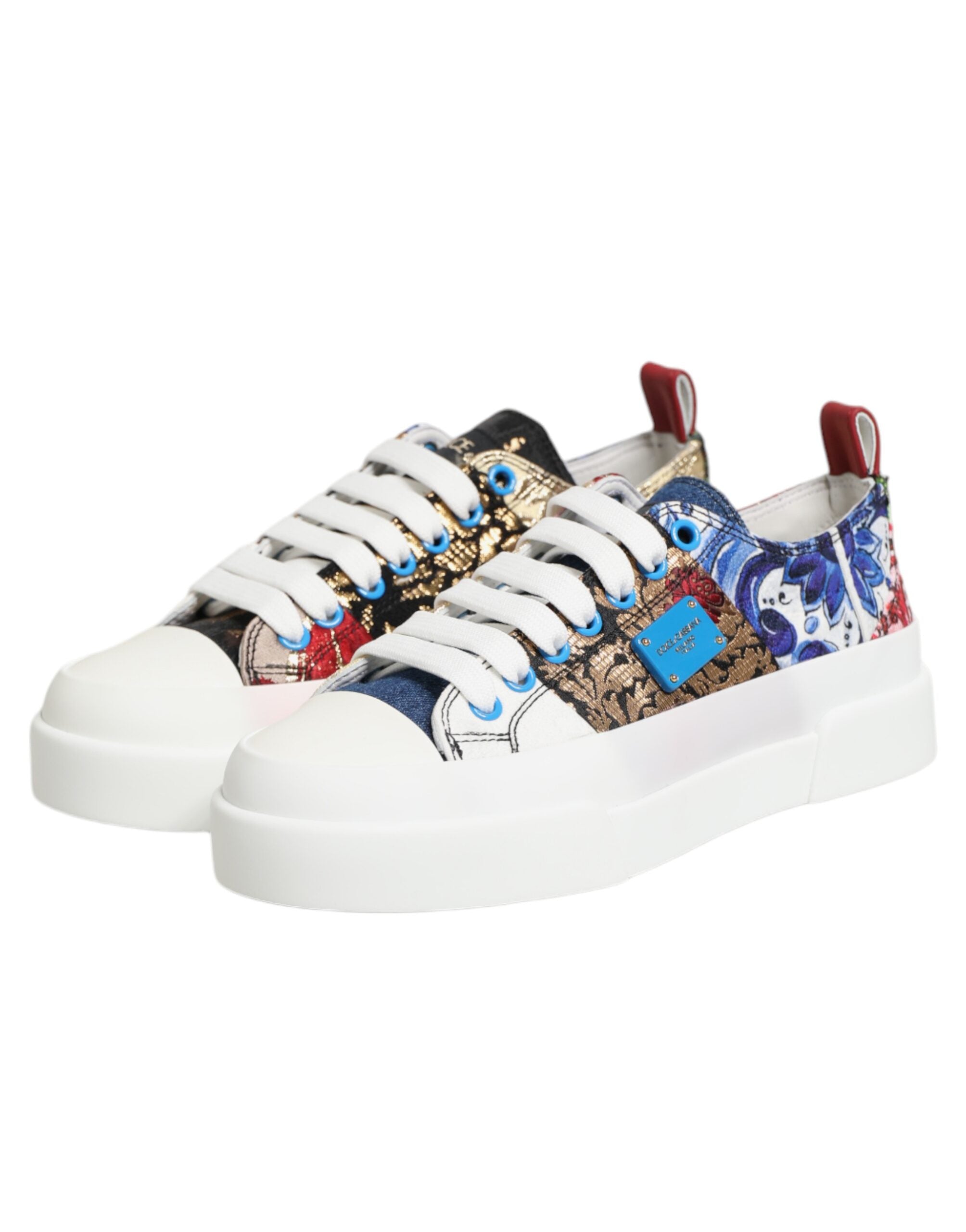 Dolce & Gabbana Bunte Patchwork-Sneakers mit niedrigem Schaft-5