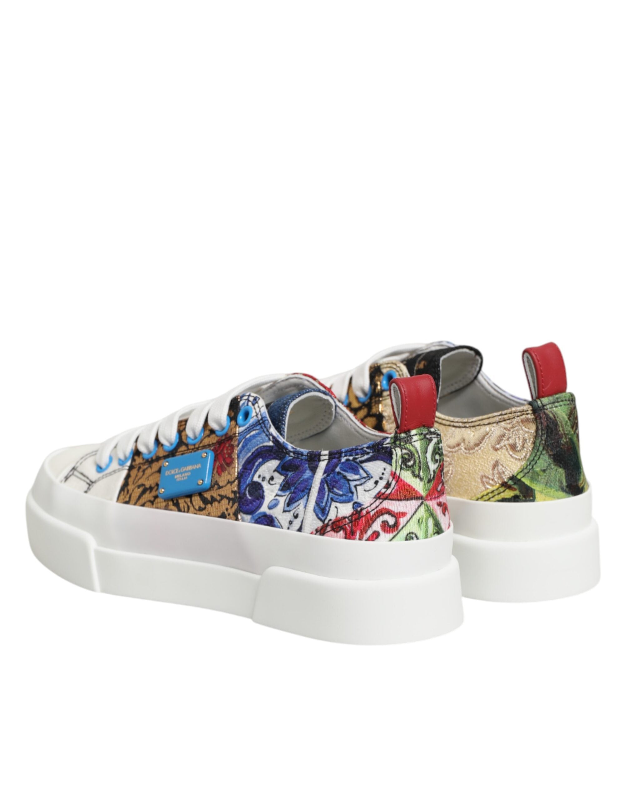 Dolce & Gabbana Multicolor Patchwork Low Top Sneakers Shoes-6