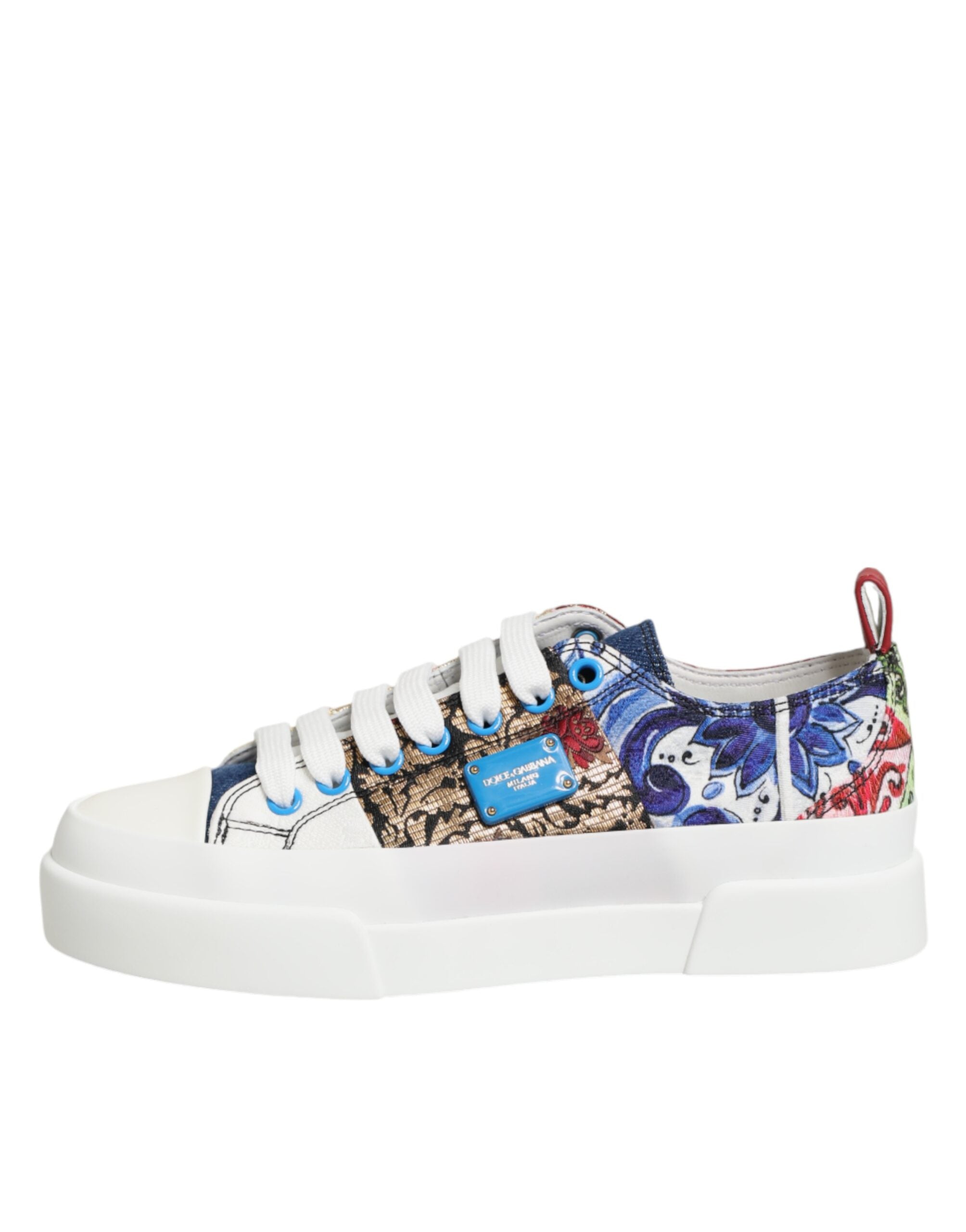 Dolce & Gabbana Multicolor Patchwork Low Top Sneakers Shoes-7