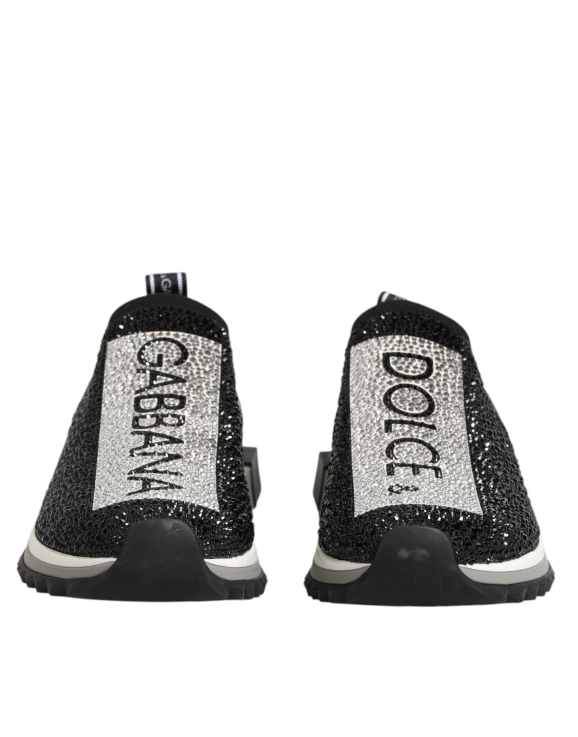 Dolce & Gabbana Sorrento black slip-on sneakers with silver accents-3