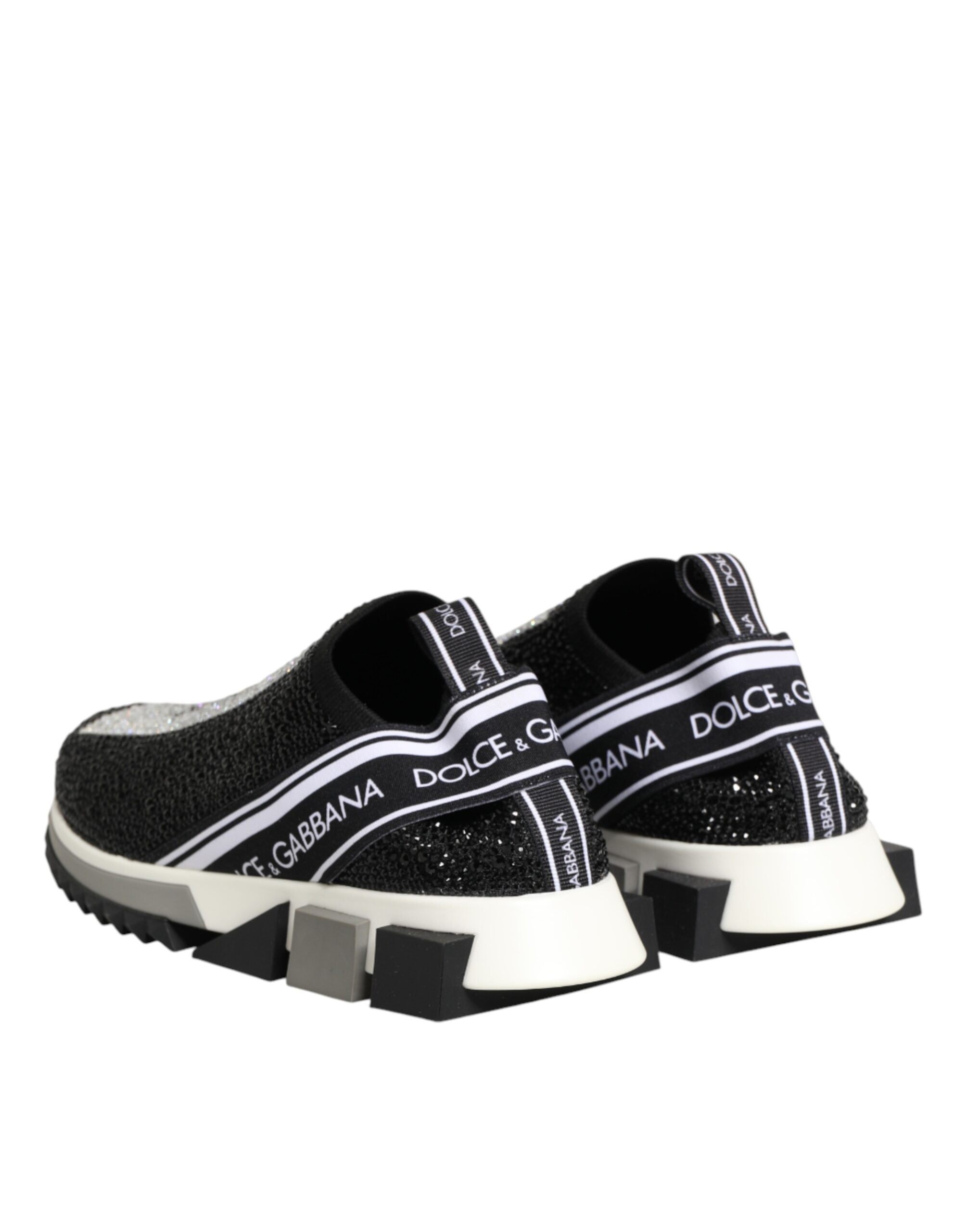 Dolce & Gabbana Sorrento black slip-on sneakers with silver accents-6