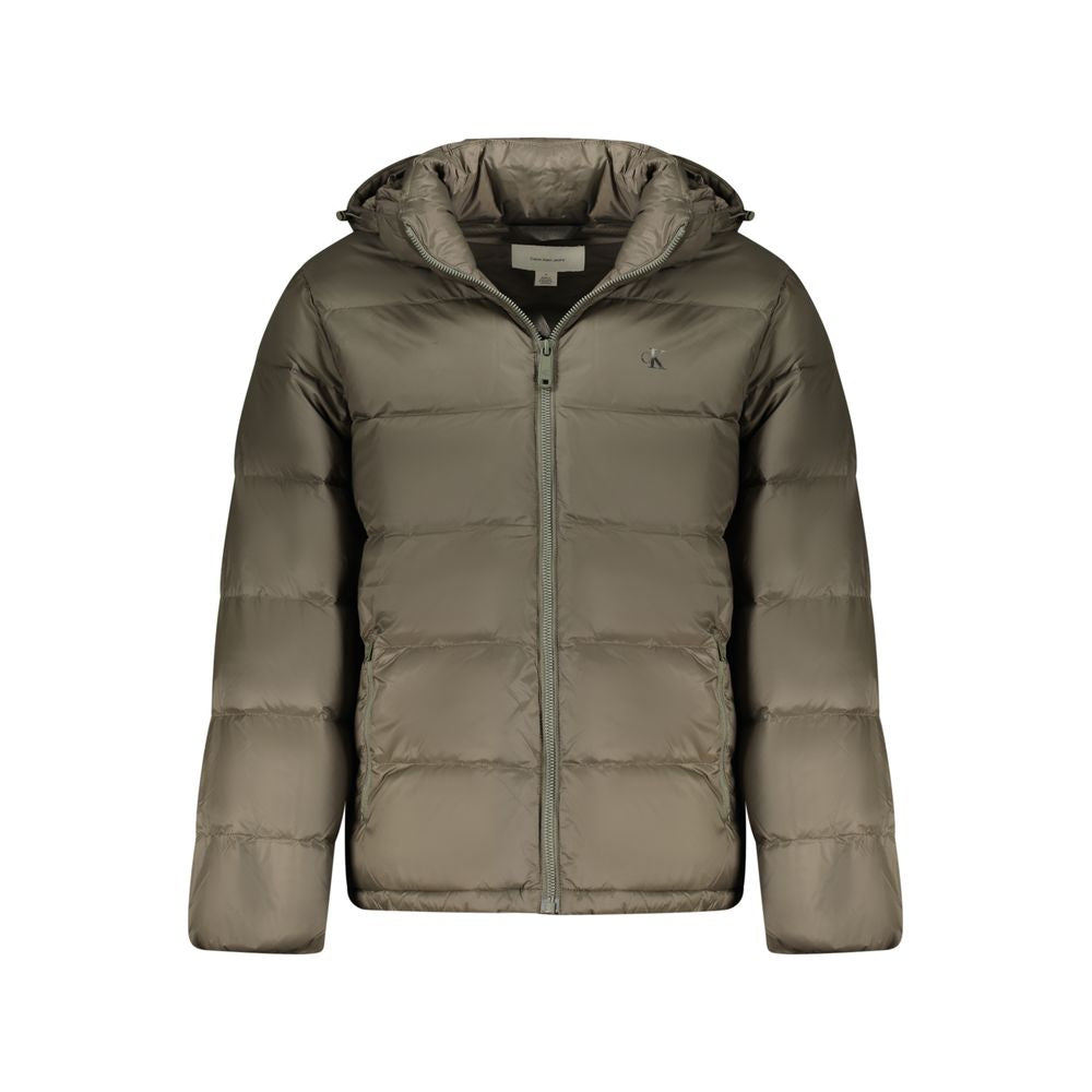 Calvin Klein Blaue Polyester-Jacke in voller Länge-1