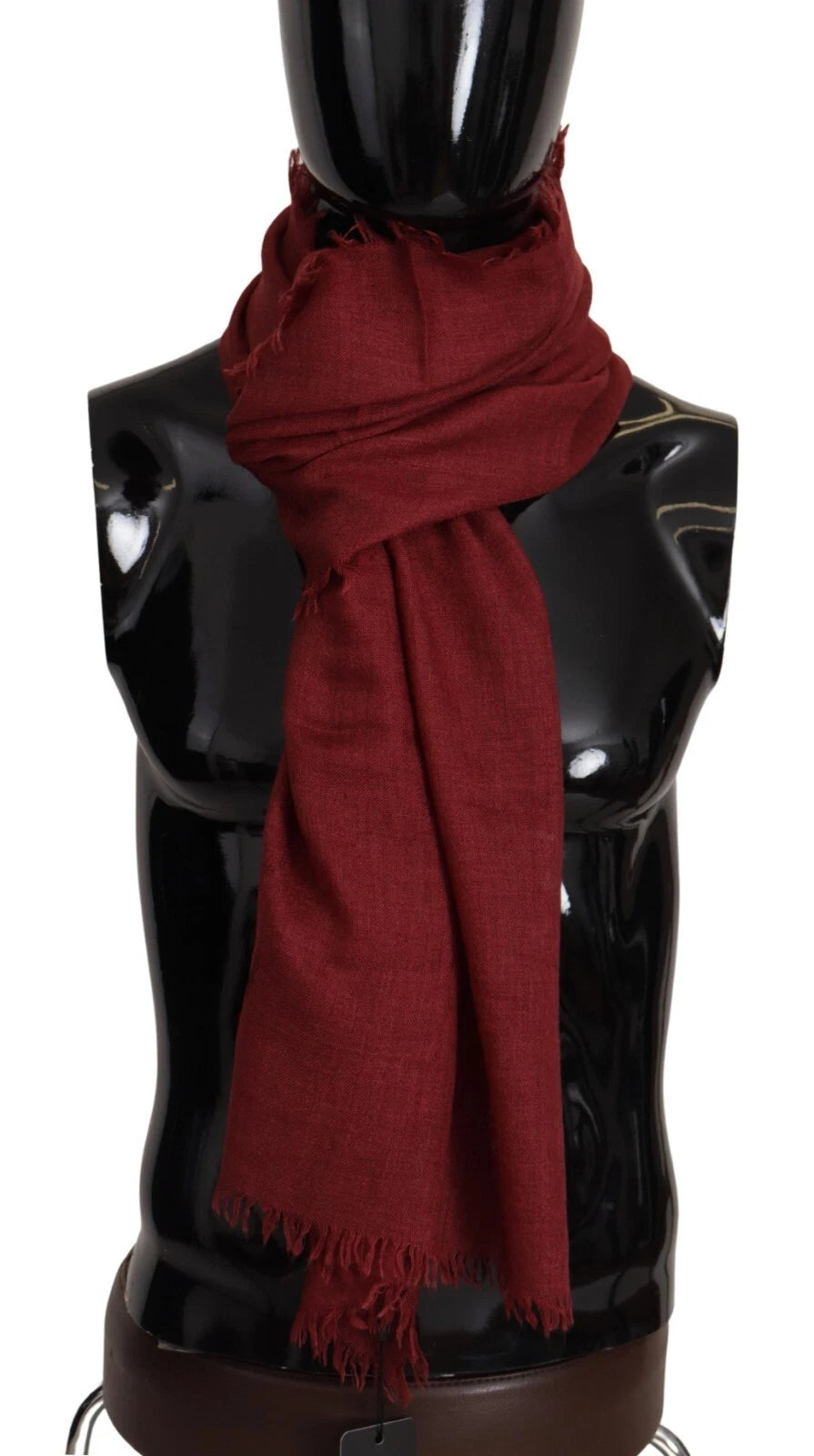Dolce & Gabbana Roter DG-Kronen-Kaschmir-Seidenschal mit Fransen-2