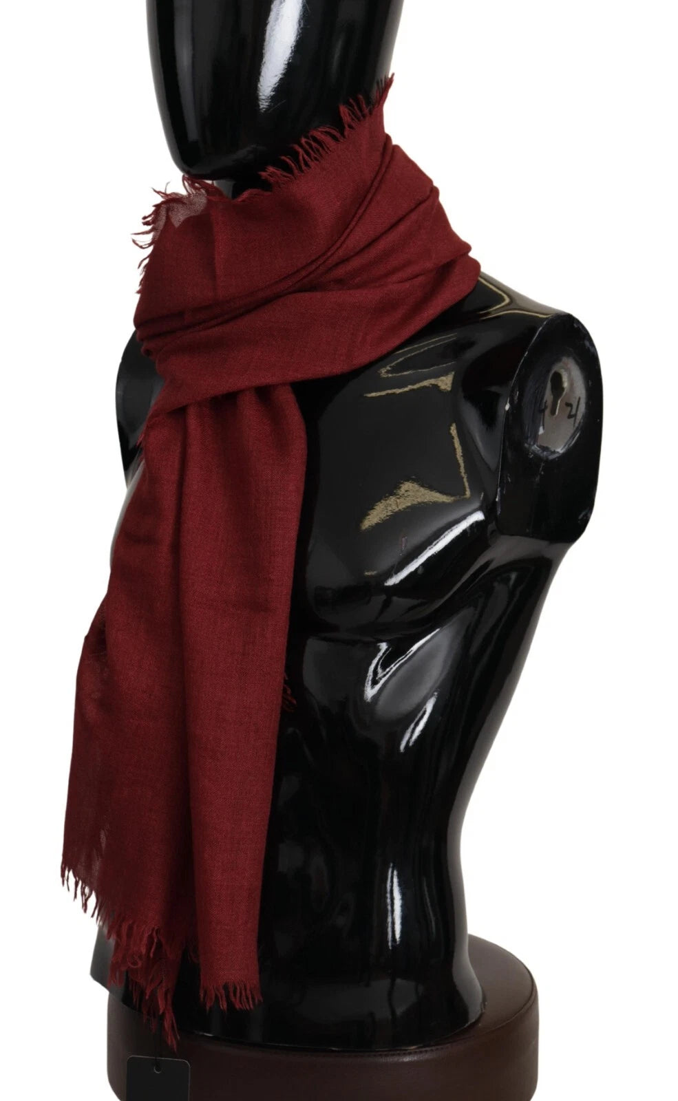 Dolce & Gabbana Roter DG-Kronen-Kaschmir-Seidenschal mit Fransen-3