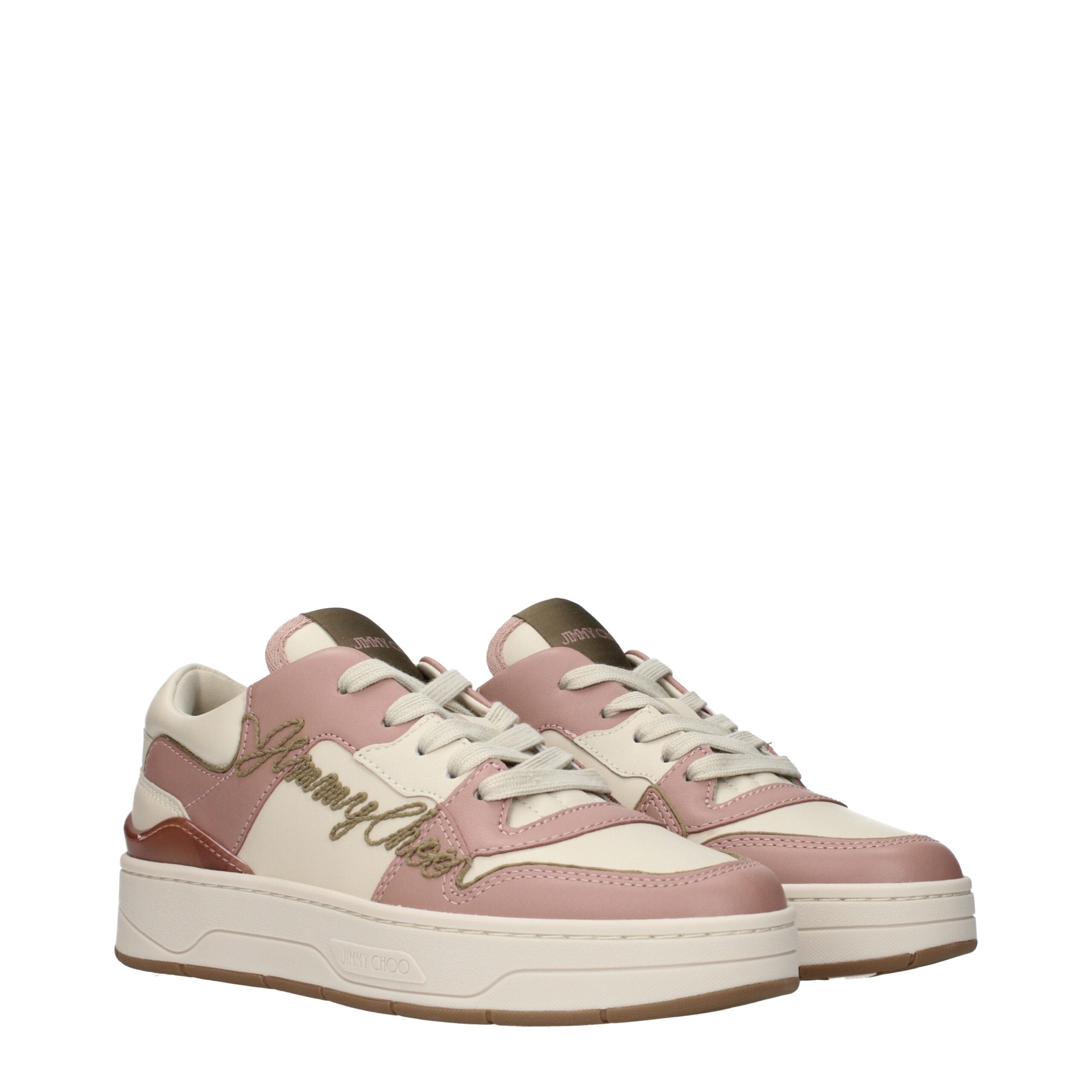 Jimmy Choo Pinke Leder Low-Top-Sneaker-2