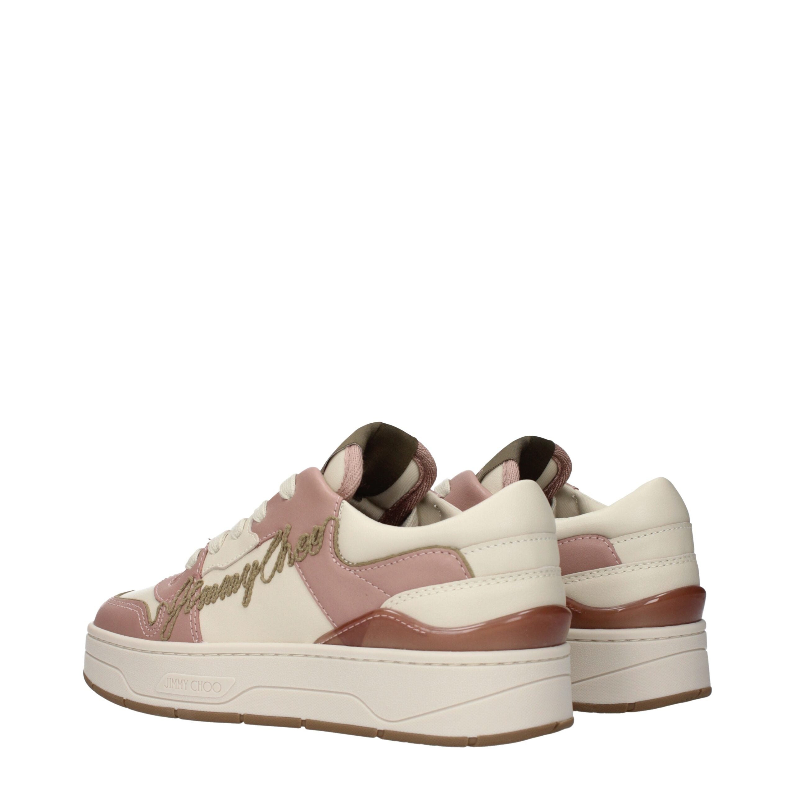 Jimmy Choo Pinke Leder Low-Top-Sneaker-4