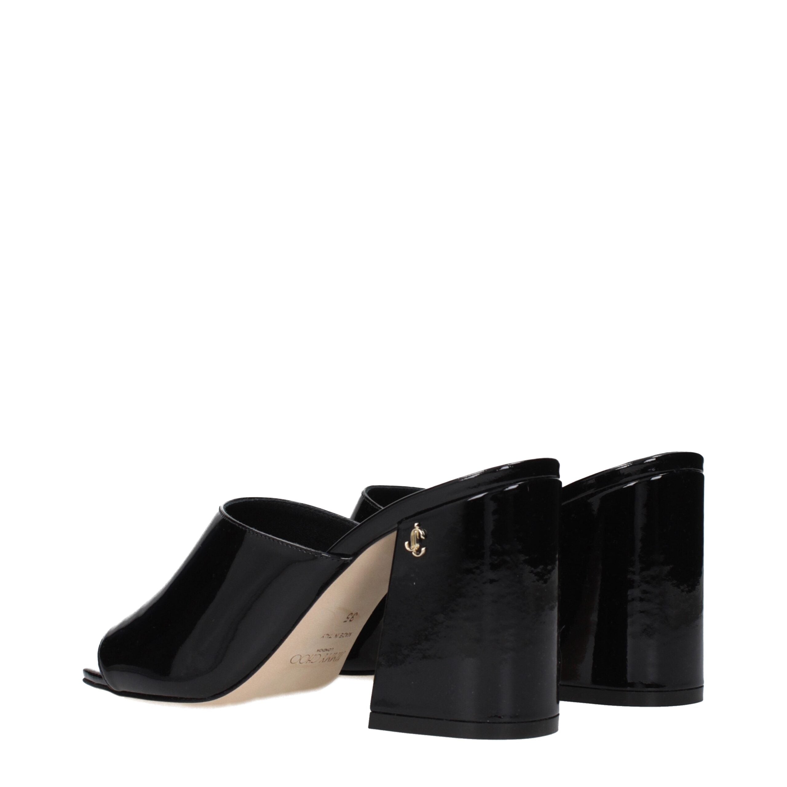 Jimmy Choo Schwarze Leder Plateau-Sandalen-3