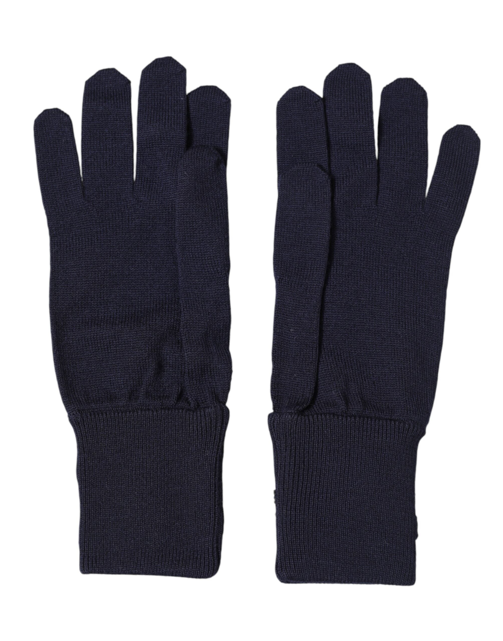 Guantes de punto de lana azul Dolce & Gabbana #DGLovesLondon con bordado-4