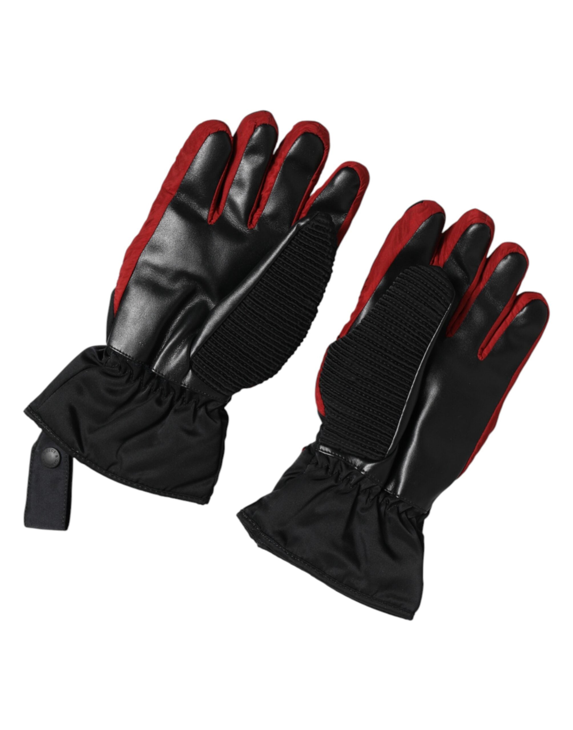 Dolce & Gabbana black and red nylon gloves, wrist-length-3
