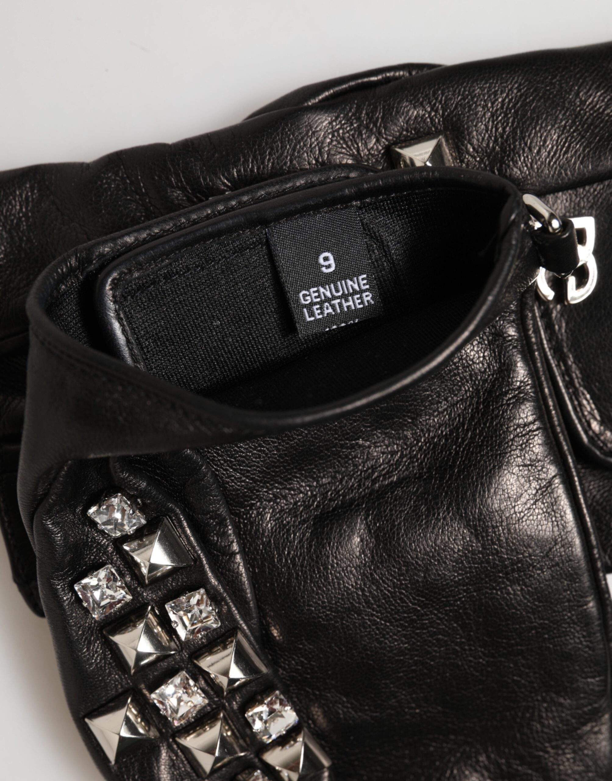 Guantes de piel sin dedos negros con tachuelas para hombre de Dolce & Gabbana-5