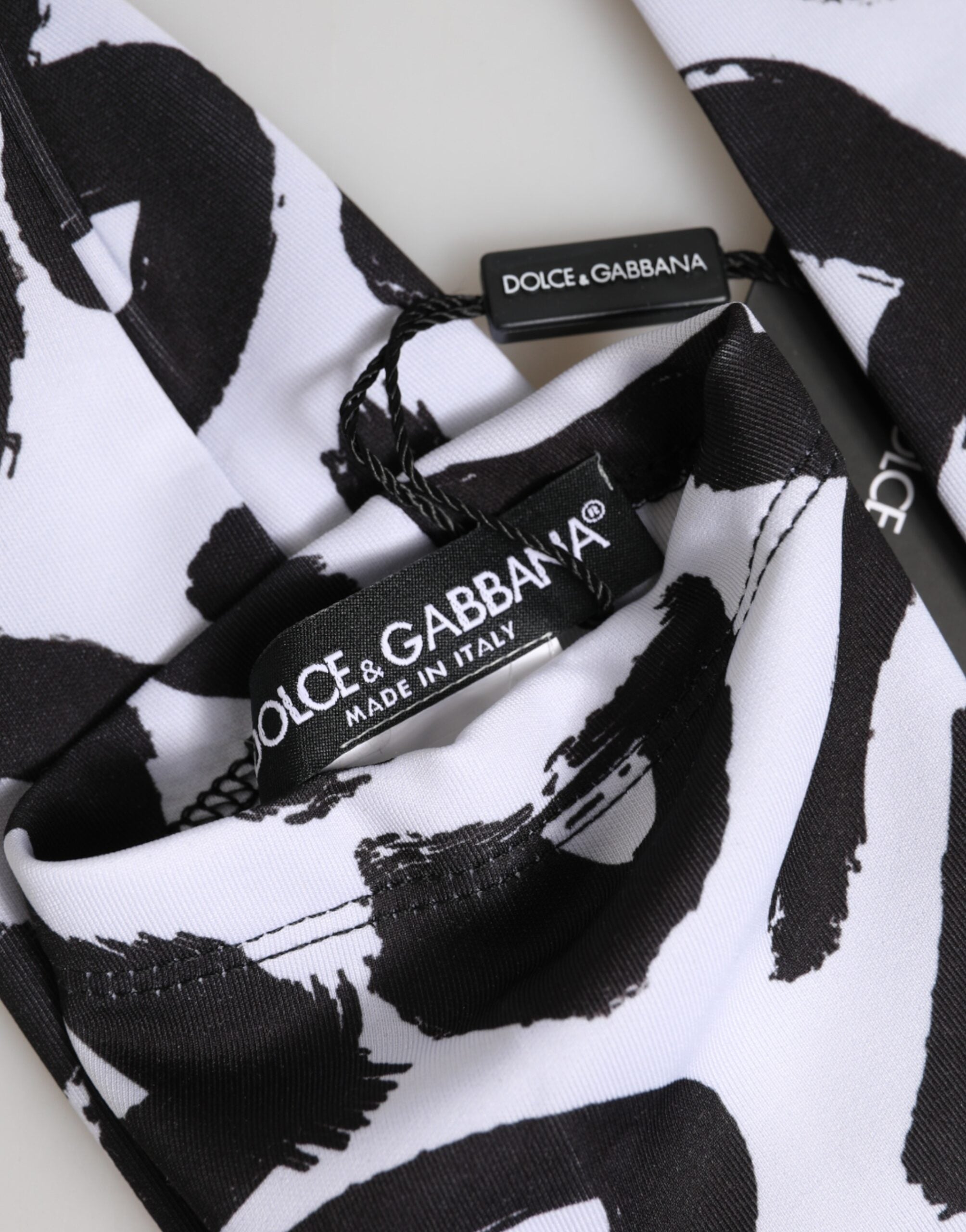 Dolce & Gabbana Black and White DG Logo Elbow-Length Gloves-2