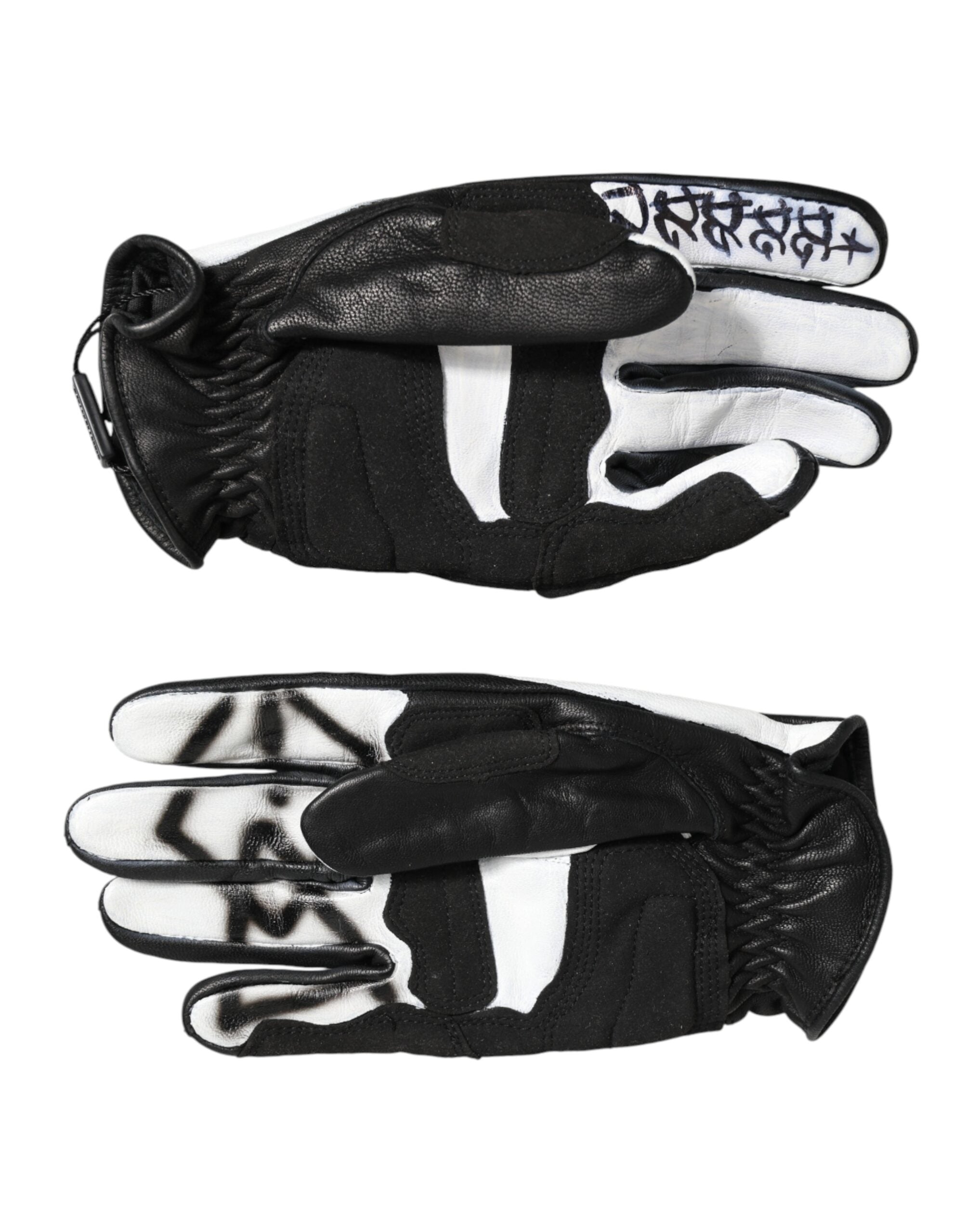Guantes Dolce & Gabbana con cristales blancos y negros hasta la muñeca-3