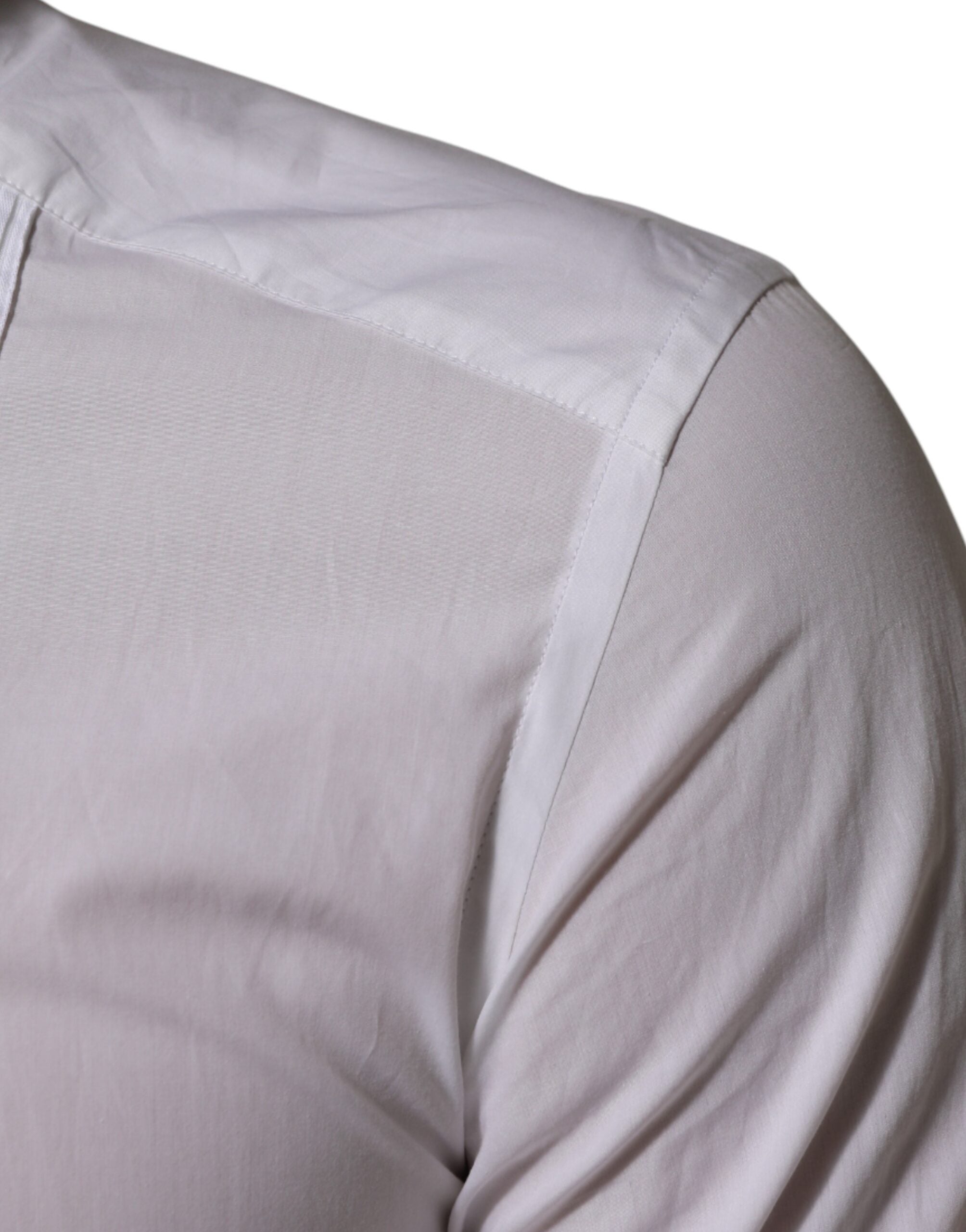 Dolce & Gabbana White Cotton Shirt with Collar and Long Sleeves, GOLD Collection-6