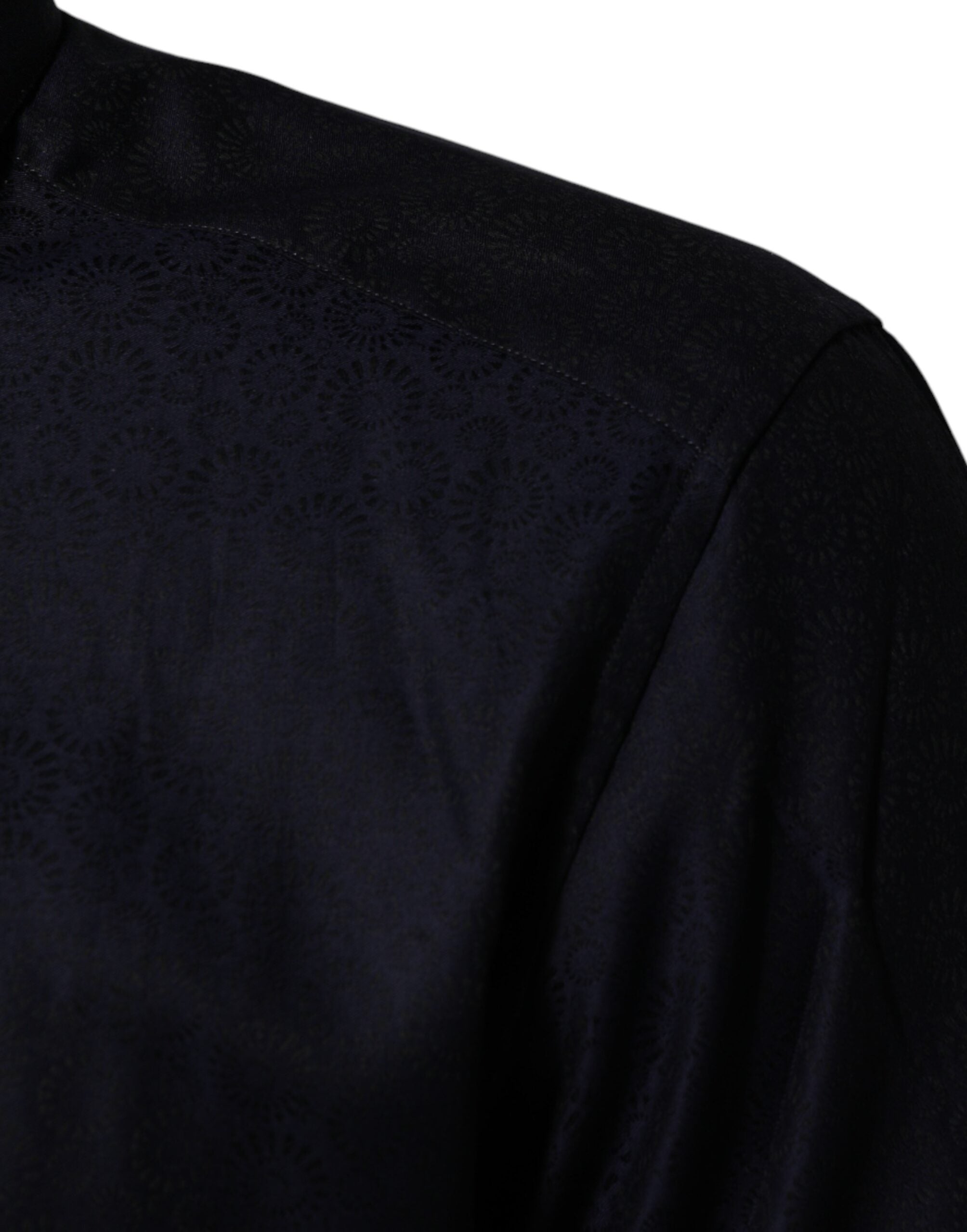 Dolce & Gabbana Blue Cotton Long Sleeve Collared Shirt GOLD for Men-6