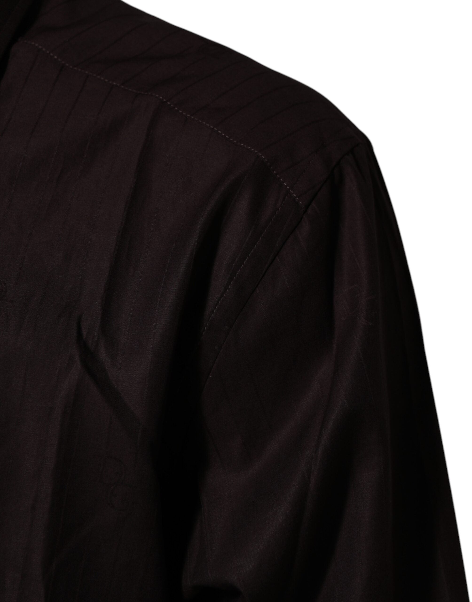 Dolce & Gabbana Brown Cotton Long-Sleeved Shirt MARTINI-6