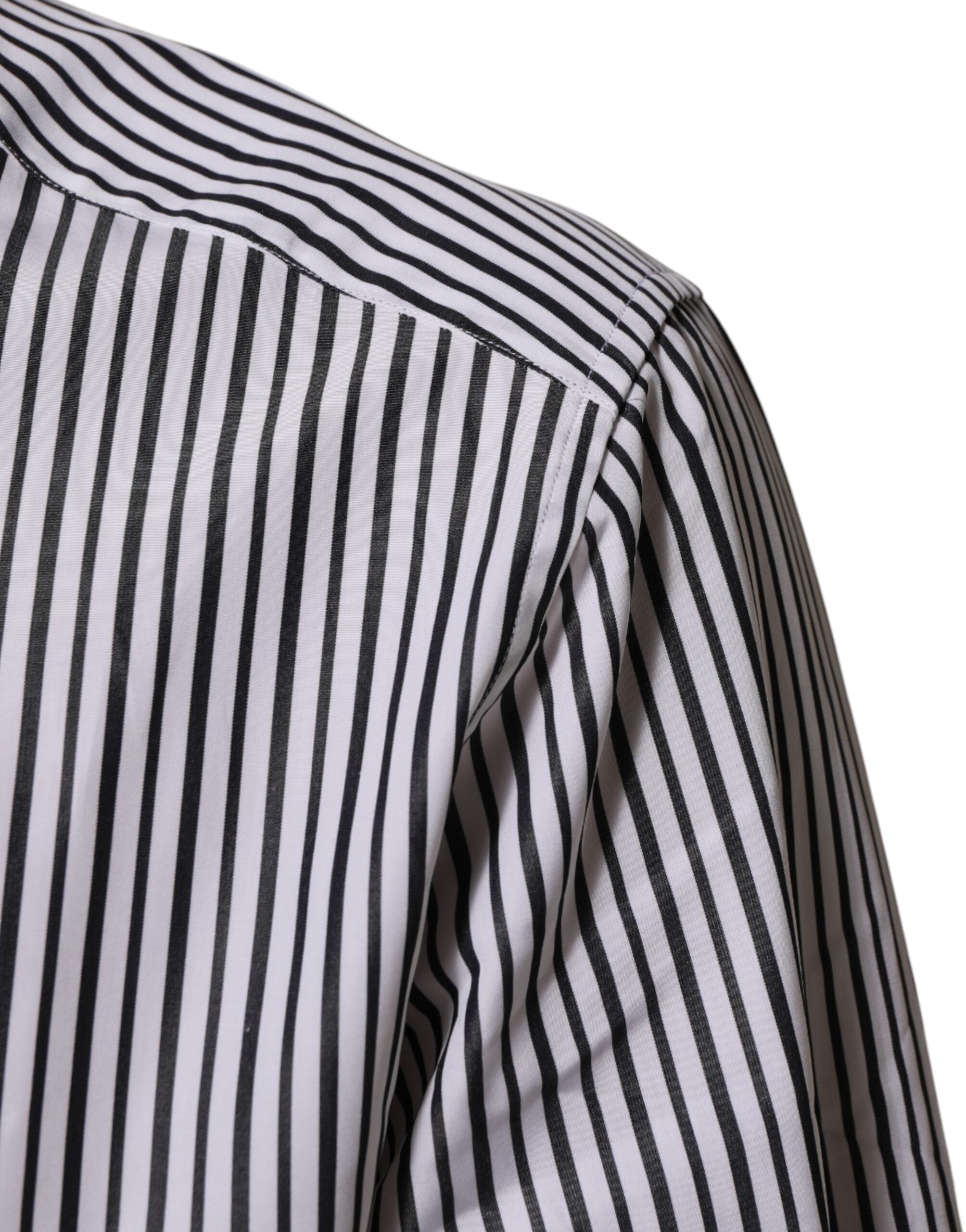 Dolce & Gabbana men's striped shirt in black and white, gold-6