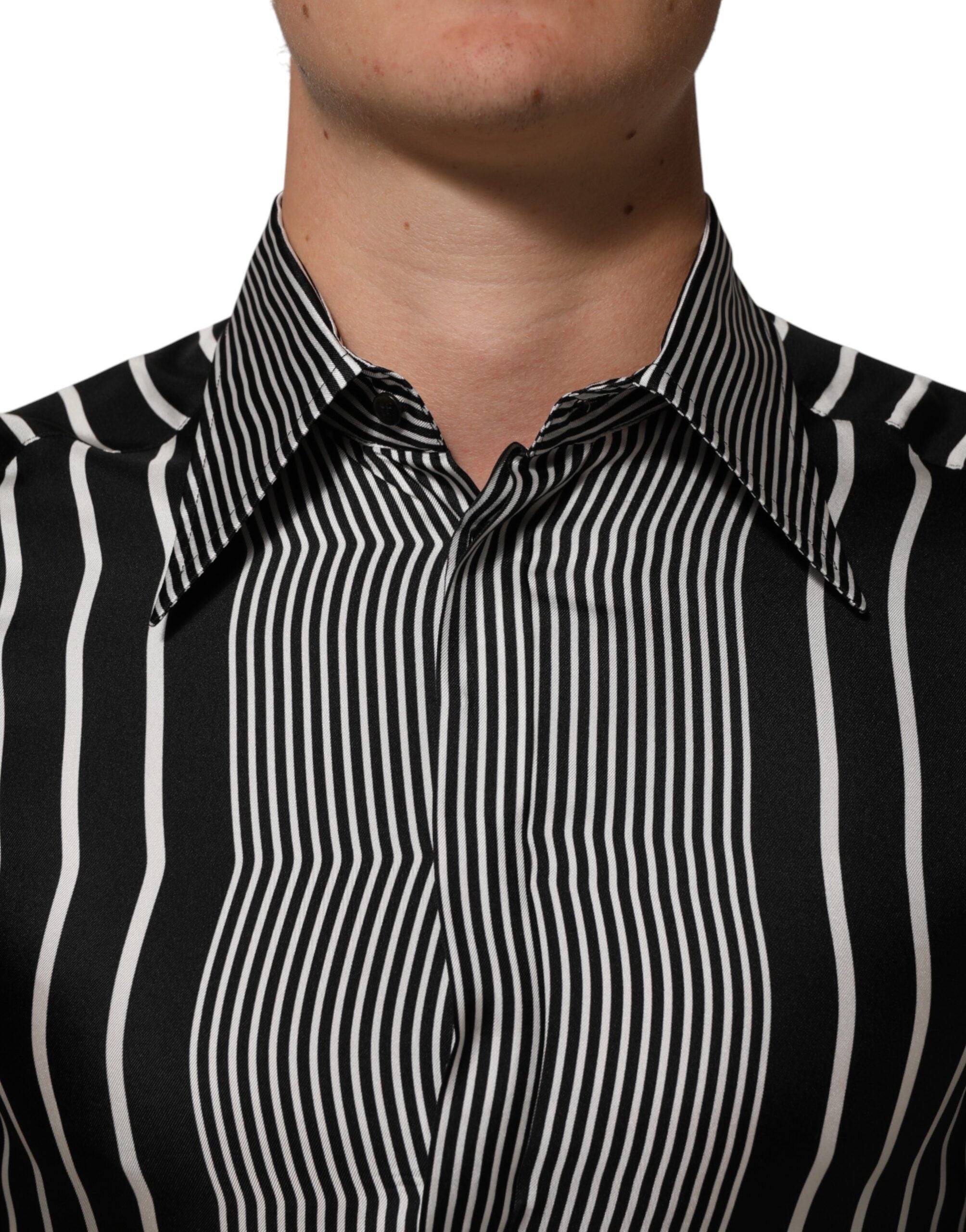 Dolce & Gabbana men's shirt MARTINI with black and white stripes-5