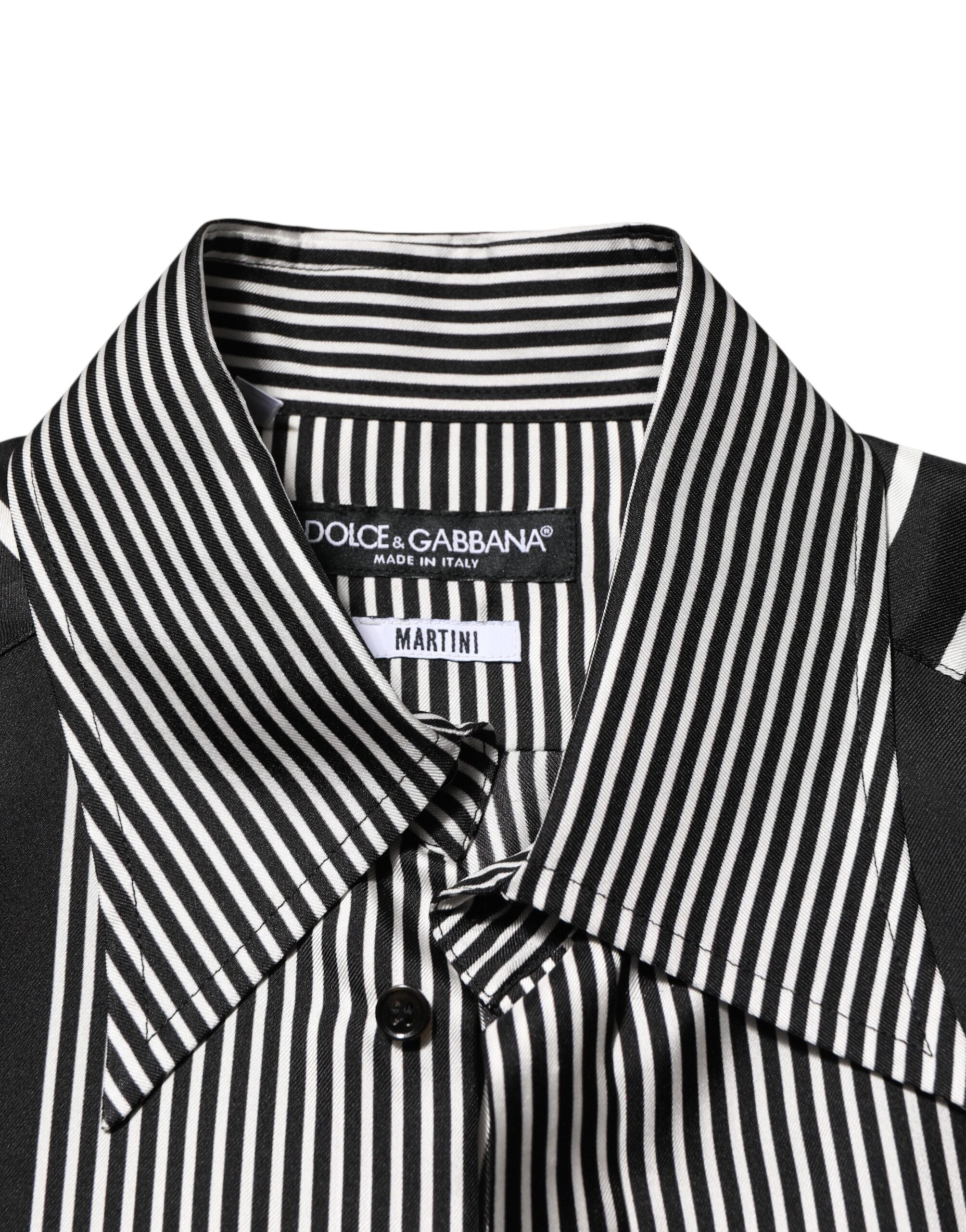 Dolce & Gabbana men's shirt MARTINI with black and white stripes-7
