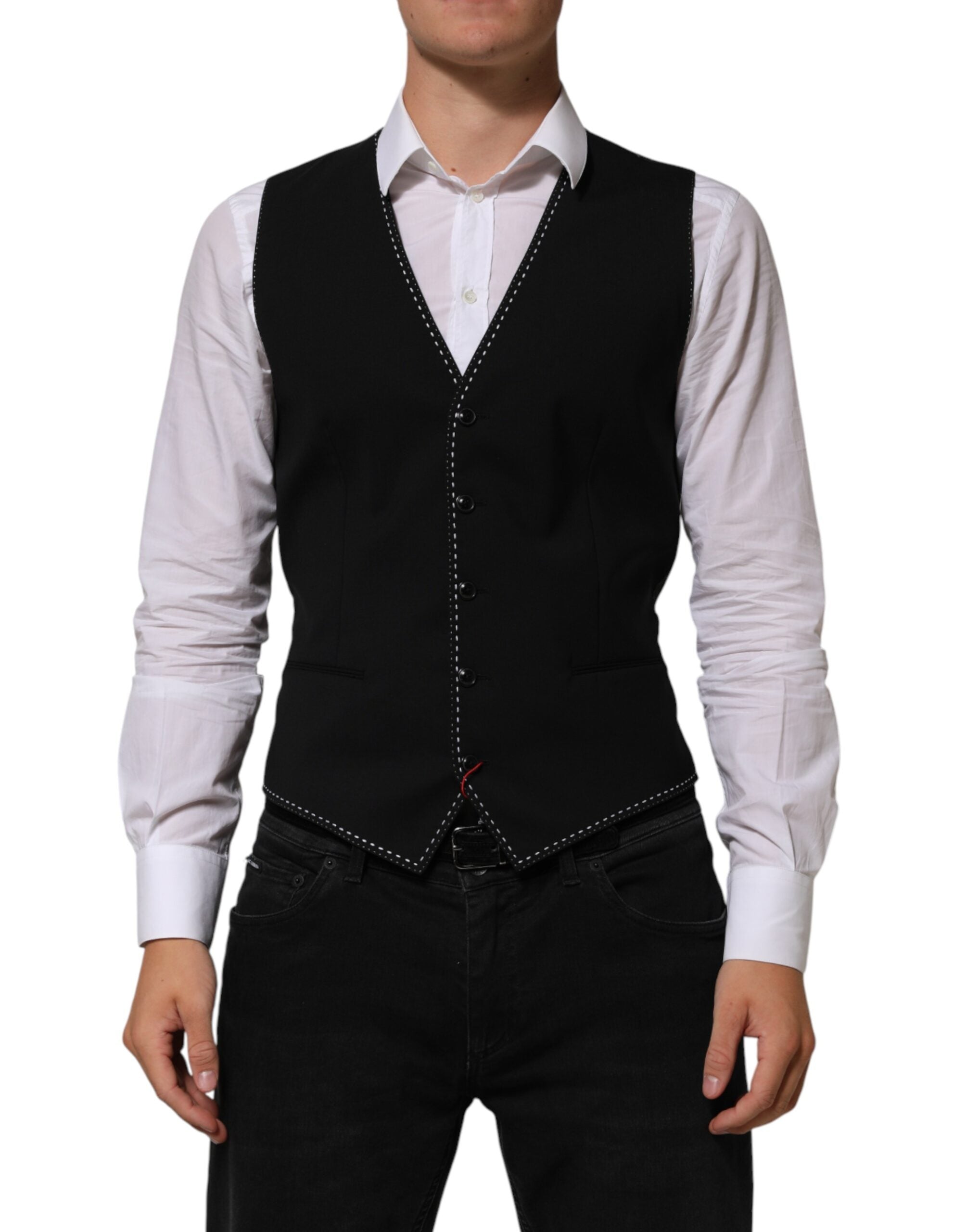 Chaleco de lana negro Dolce & Gabbana para hombre, formal-2