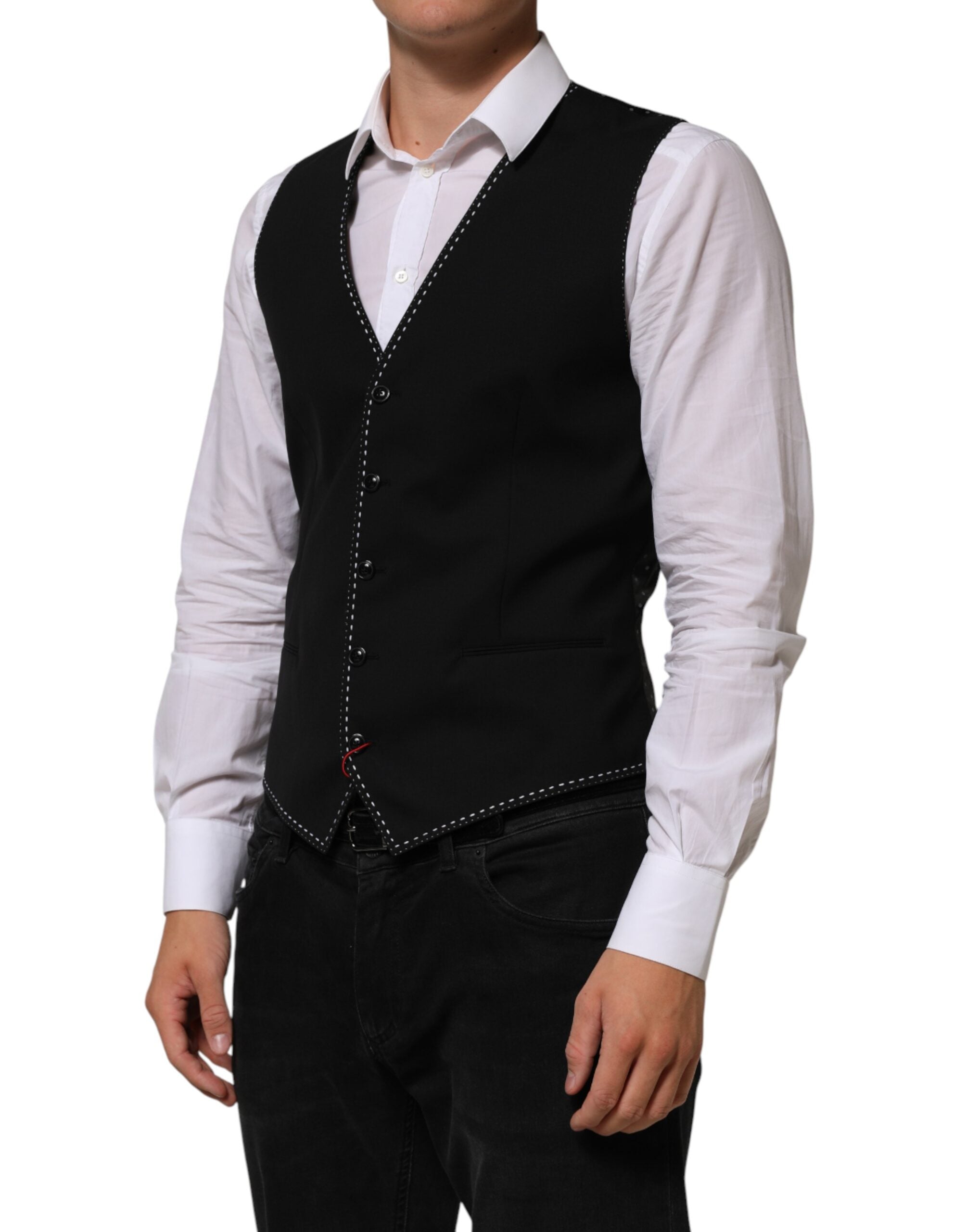 Chaleco de lana negro Dolce & Gabbana para hombre, formal-3