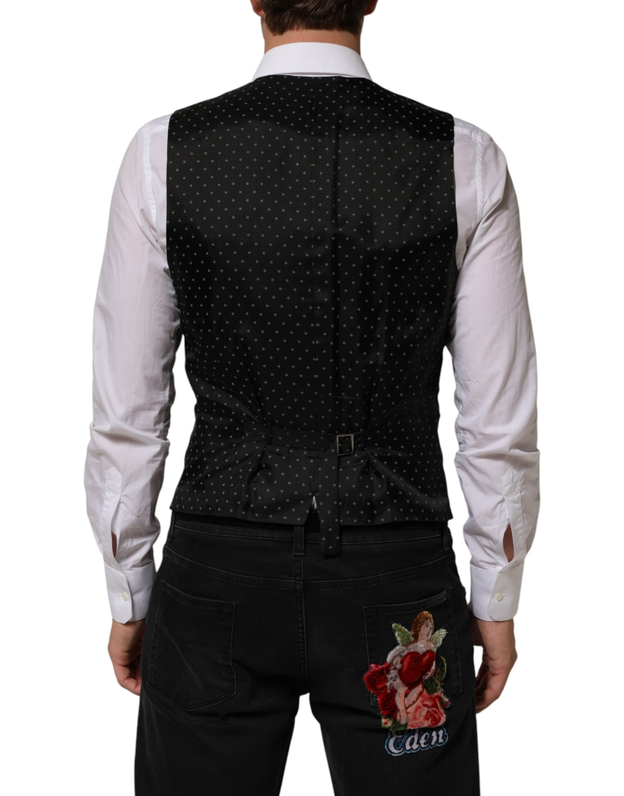 Chaleco de lana negro Dolce & Gabbana para hombre, formal-4