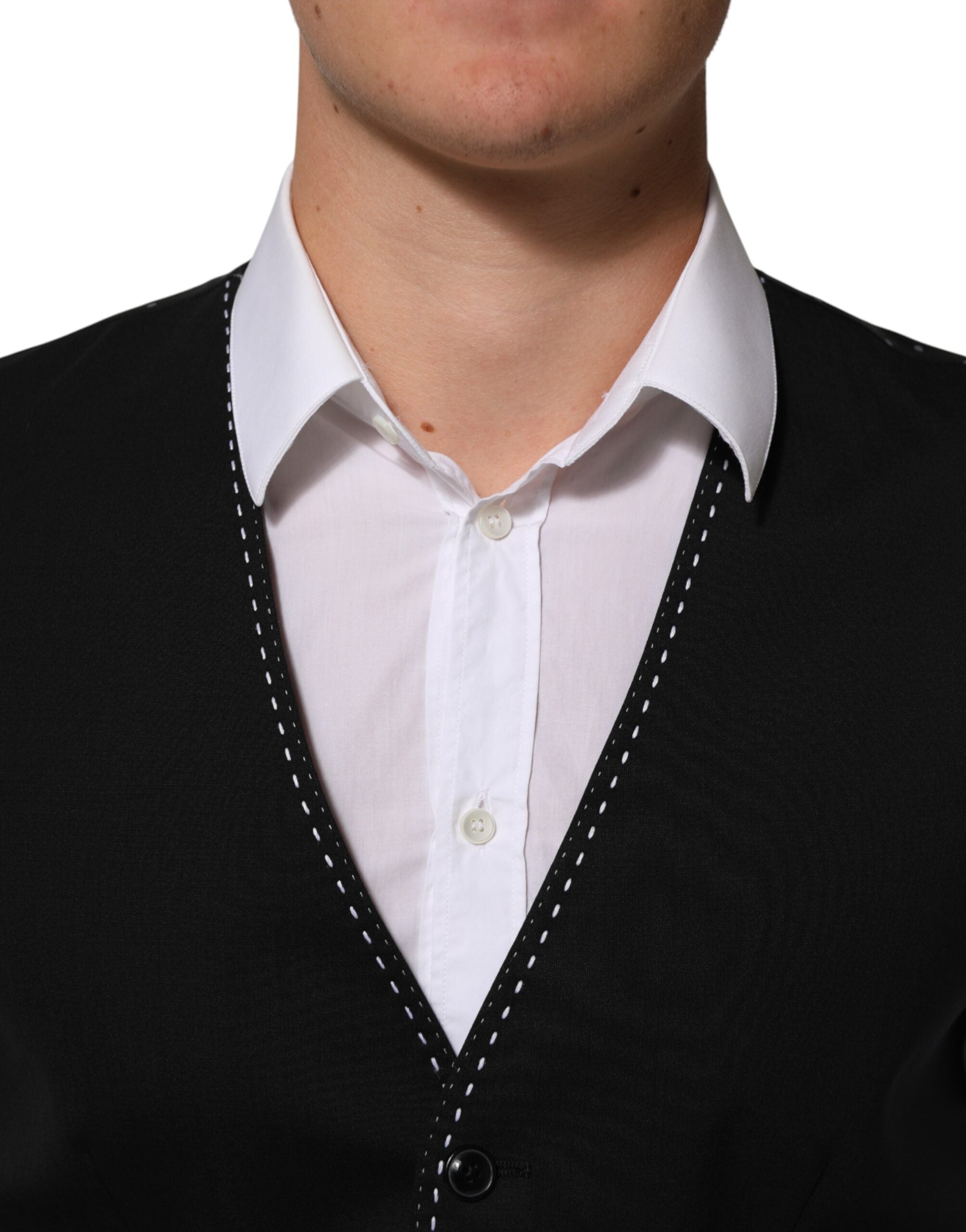 Chaleco de lana negro Dolce & Gabbana para hombre, formal-5