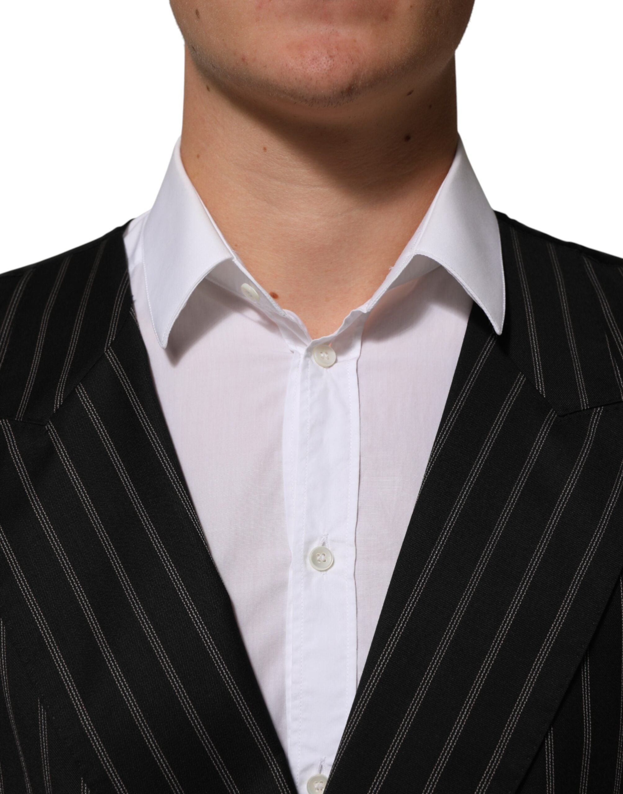 Chaleco de lana a rayas negras Dolce & Gabbana para hombre-5