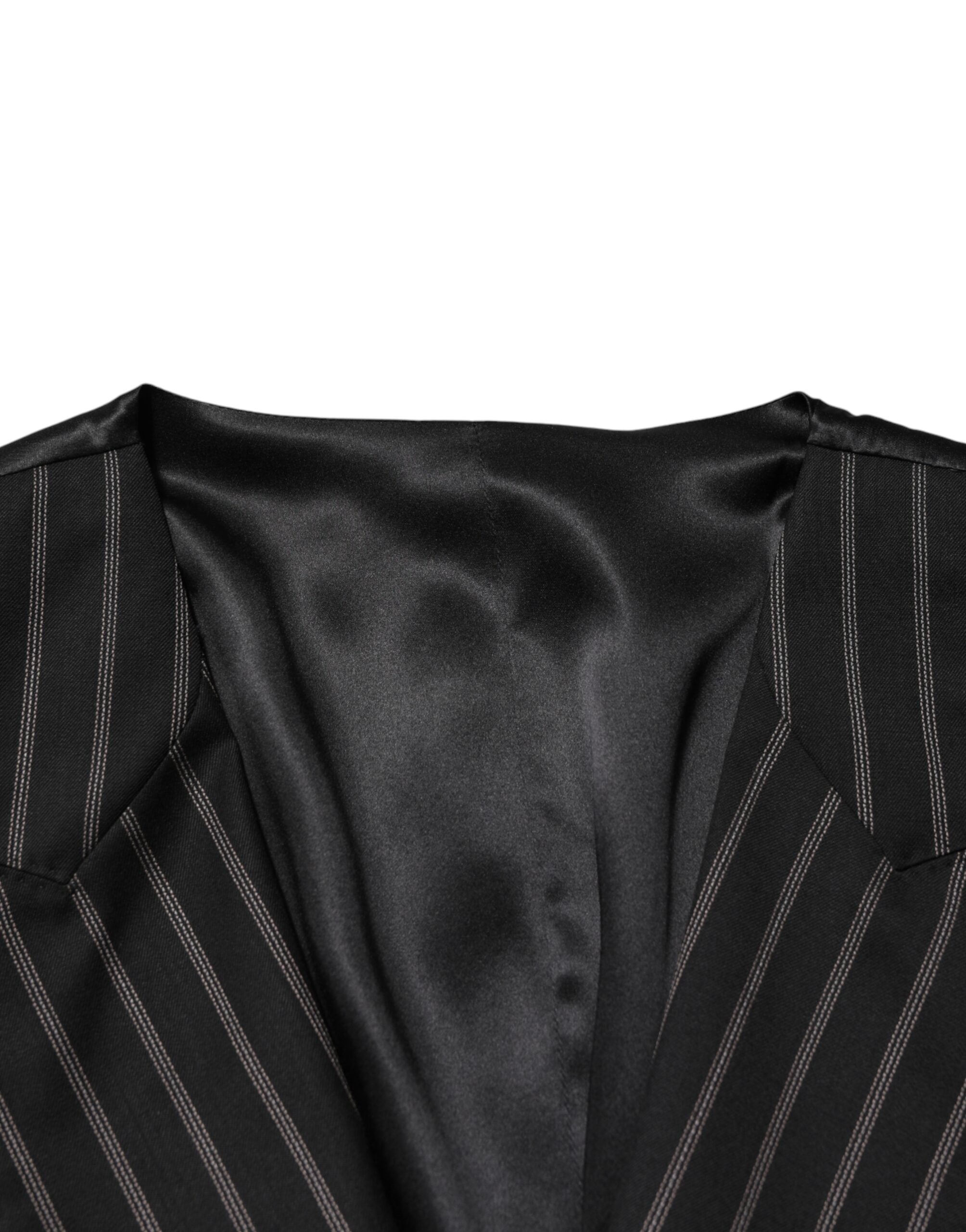 Chaleco de lana a rayas negras Dolce & Gabbana para hombre-6