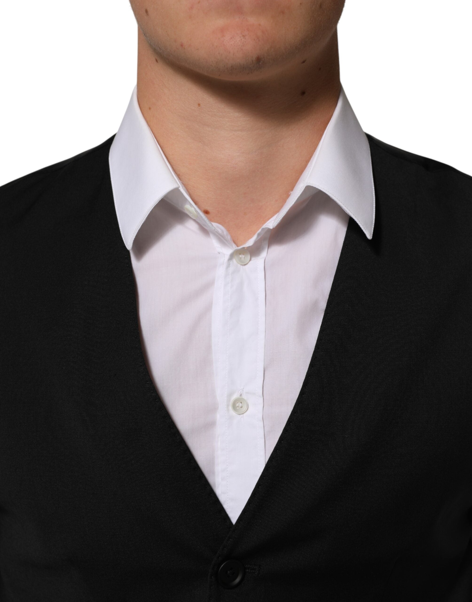 Dolce & Gabbana black polyester vest, formal-5