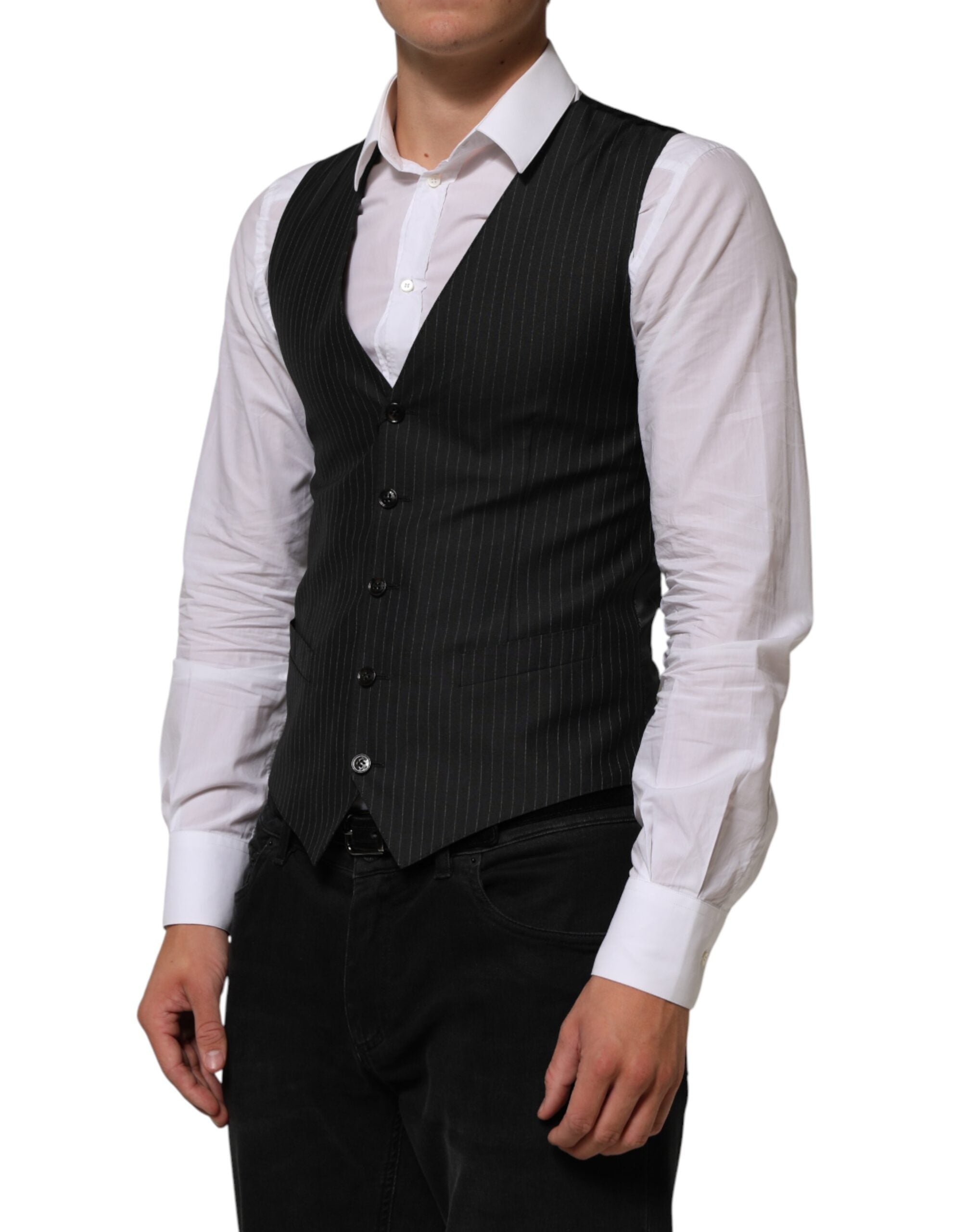 Dolce & Gabbana Black Wool Vest for Men, Formal-3