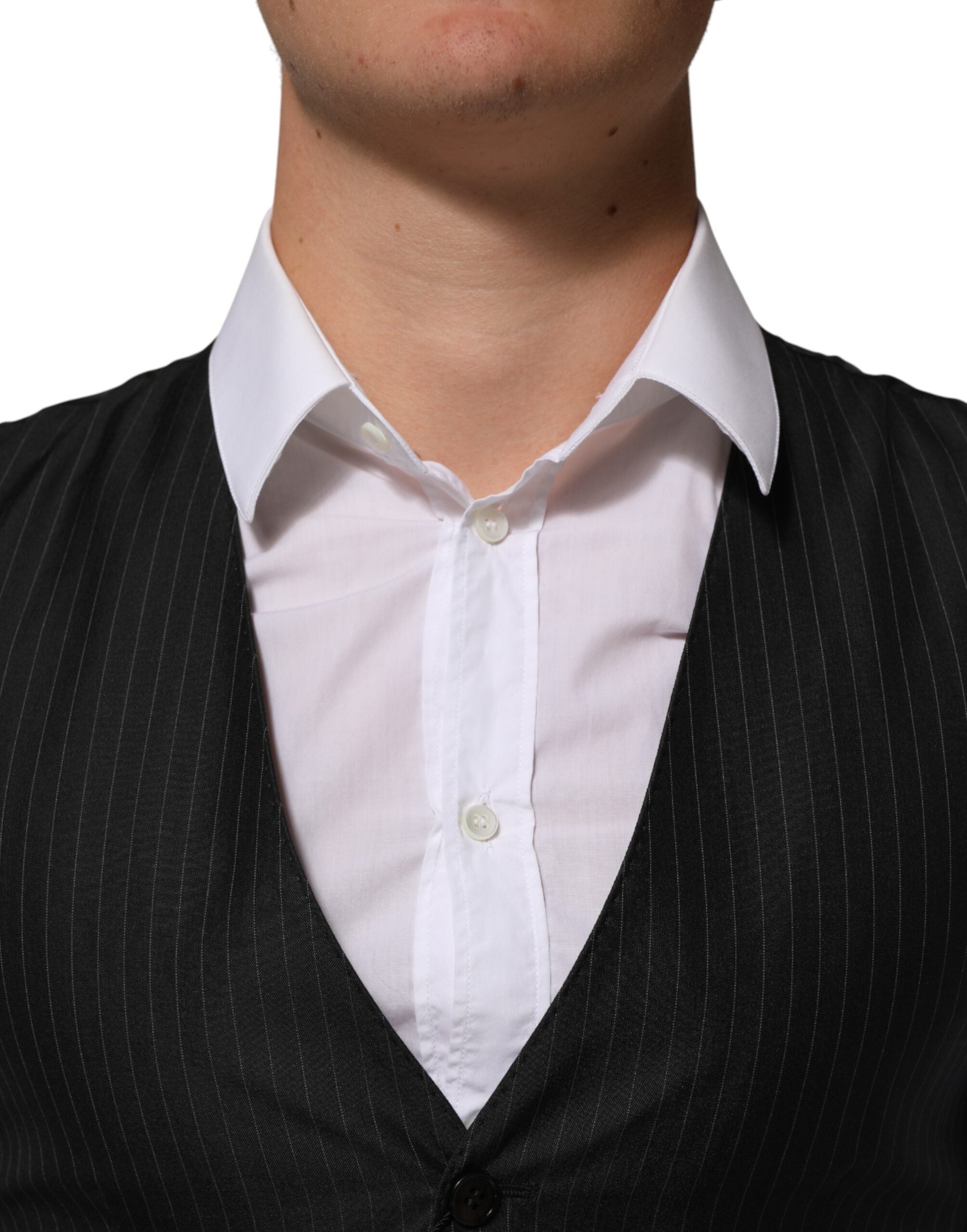 Dolce & Gabbana Black Wool Vest for Men, Formal-5