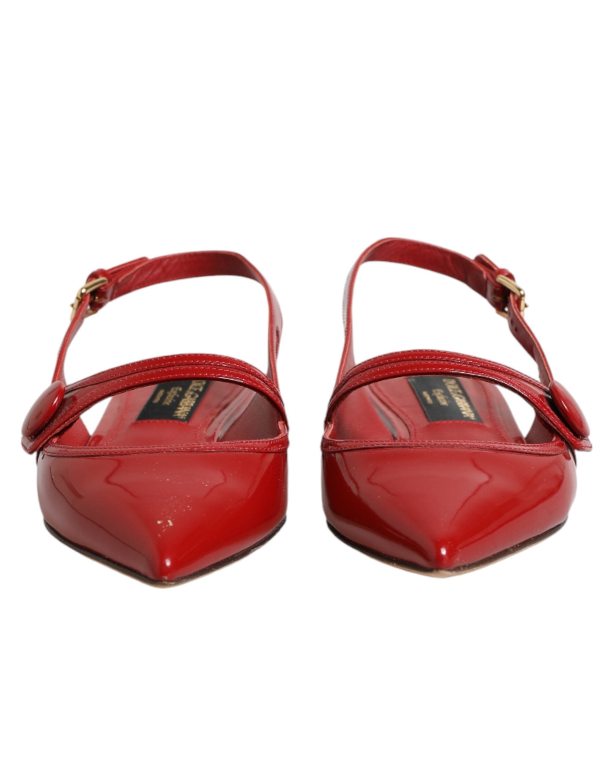 Dolce & Gabbana Red leather slingback ballet flats-3