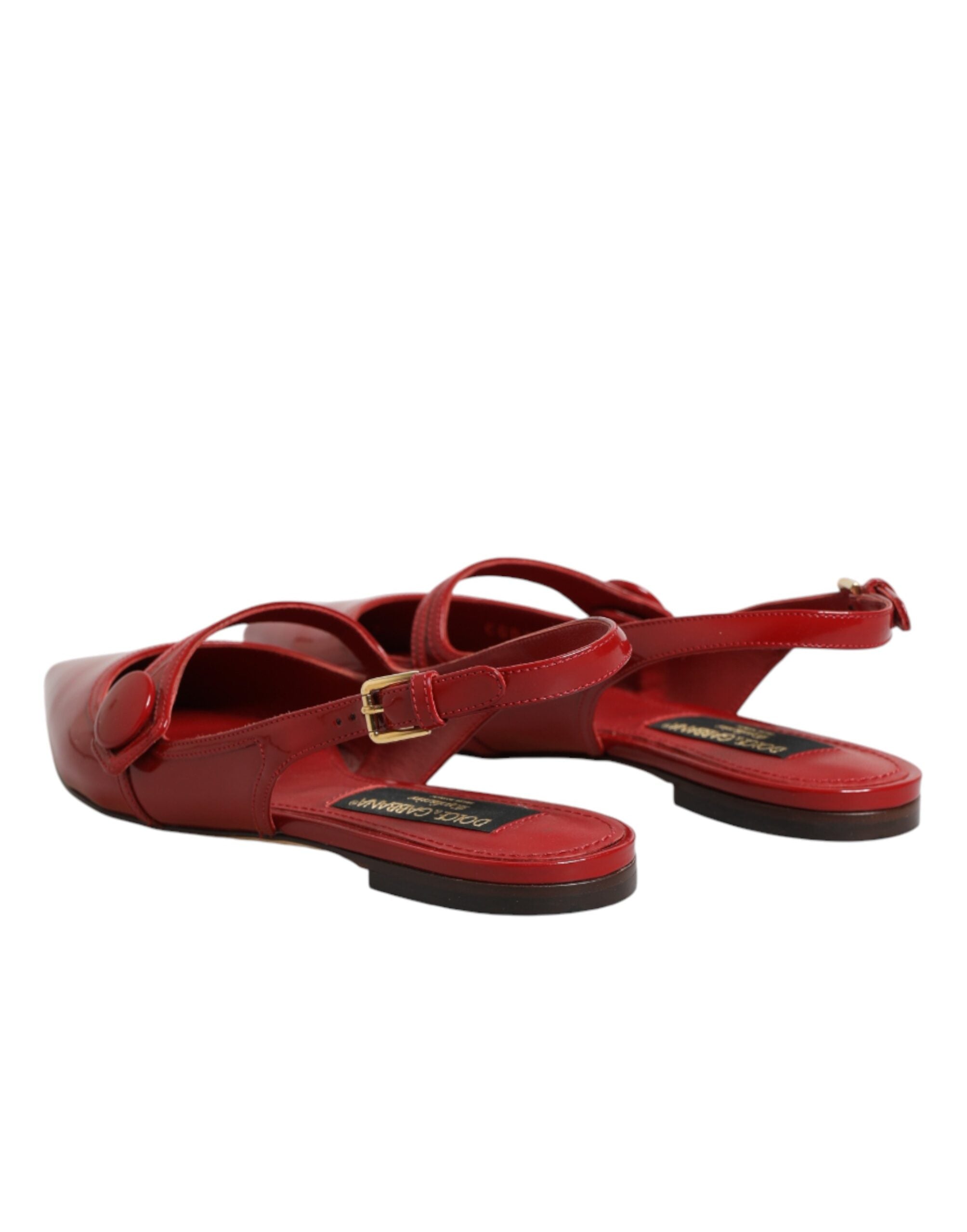 Dolce & Gabbana Red leather slingback ballet flats-6