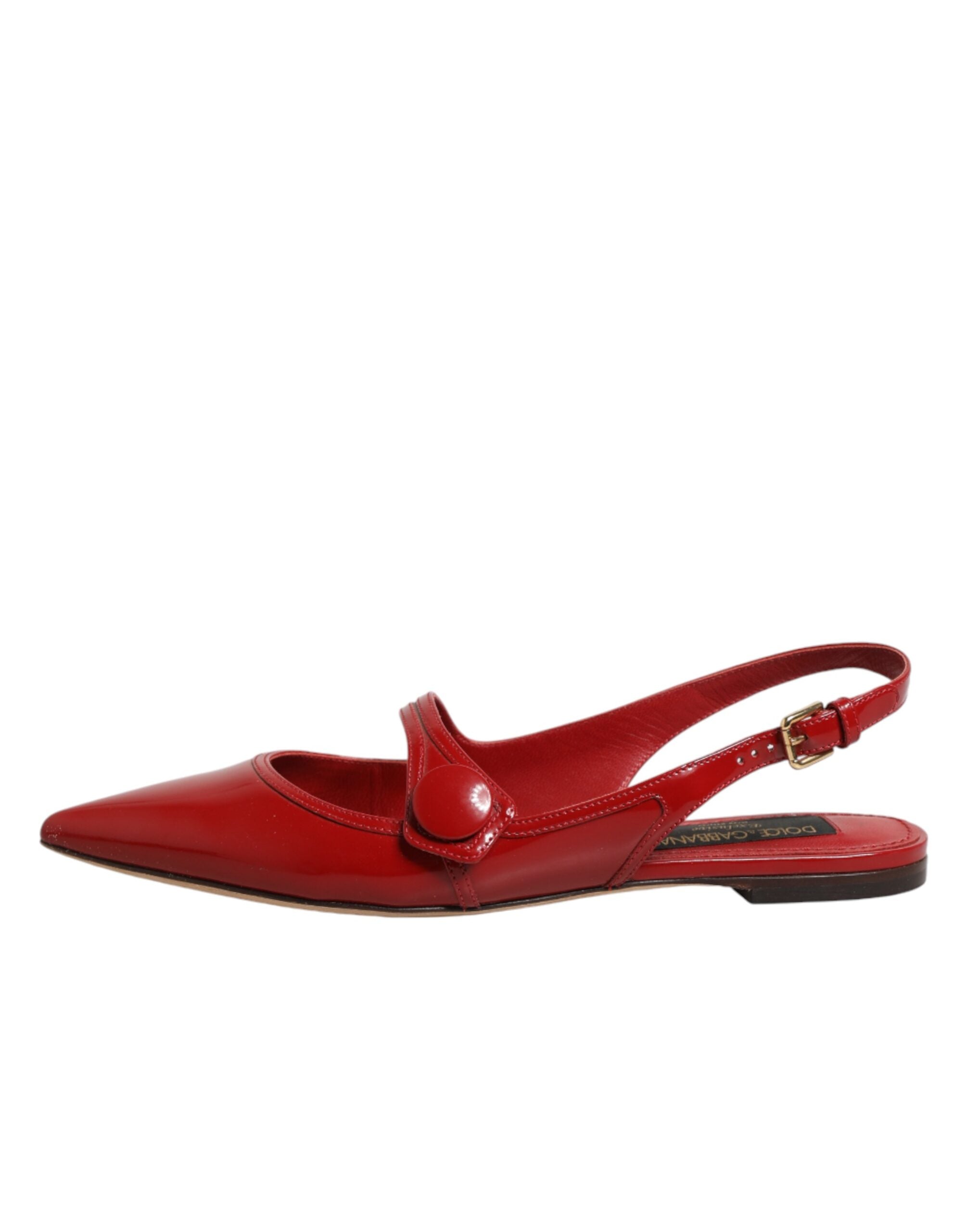 Dolce & Gabbana Red leather slingback ballet flats-7