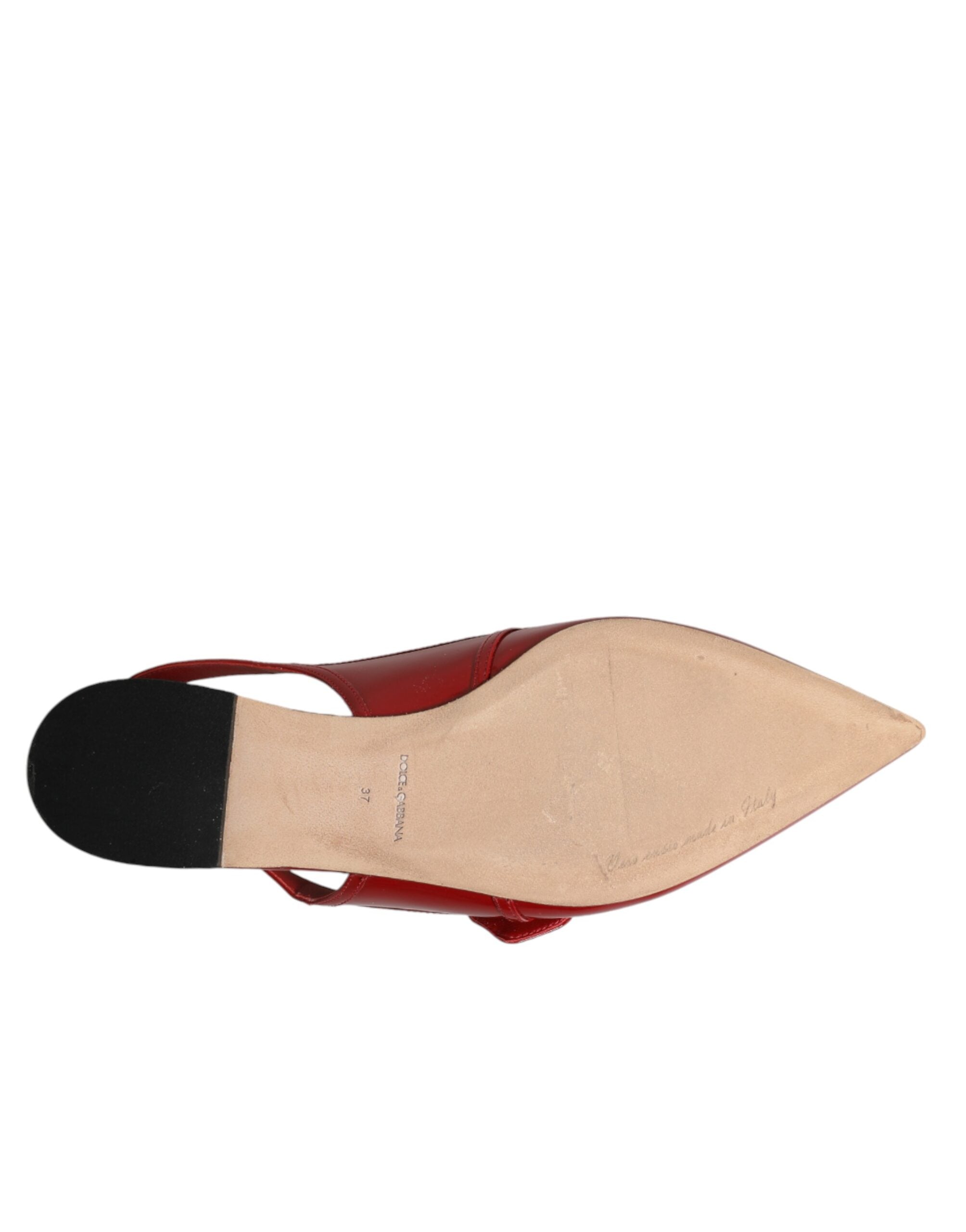 Dolce & Gabbana Red leather slingback ballet flats-8