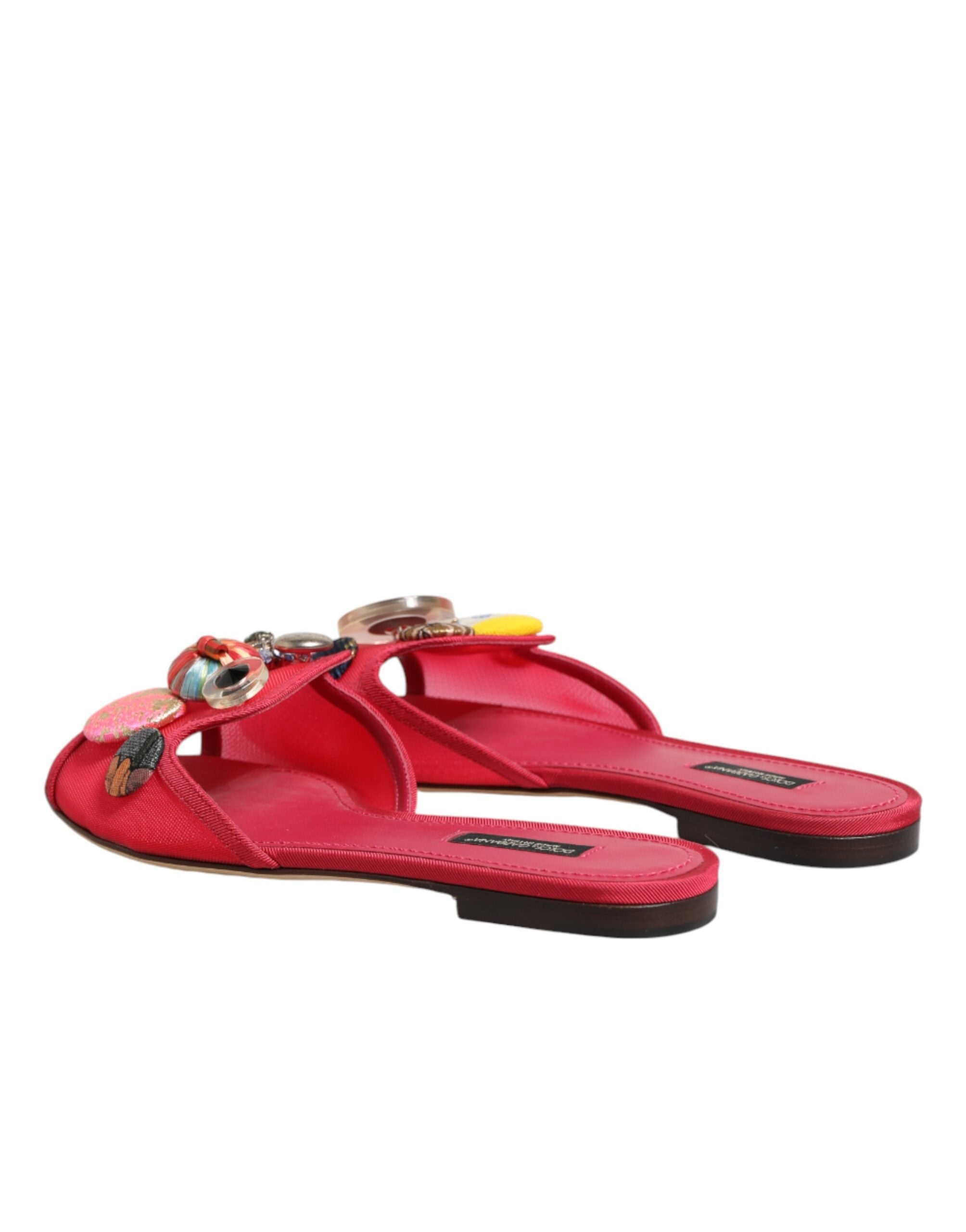 Dolce & Gabbana red embellished slip-on ballerina flats-6