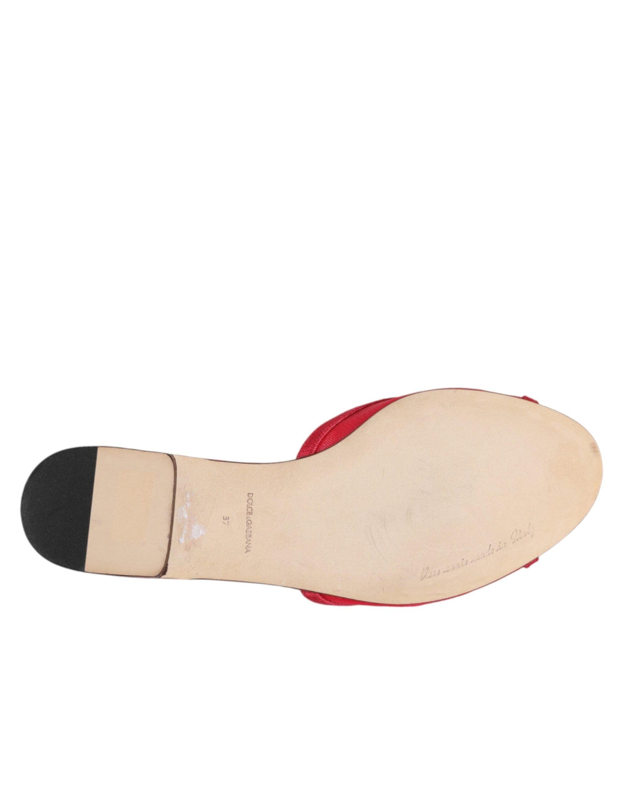 Dolce & Gabbana red embellished slip-on ballerina flats-8