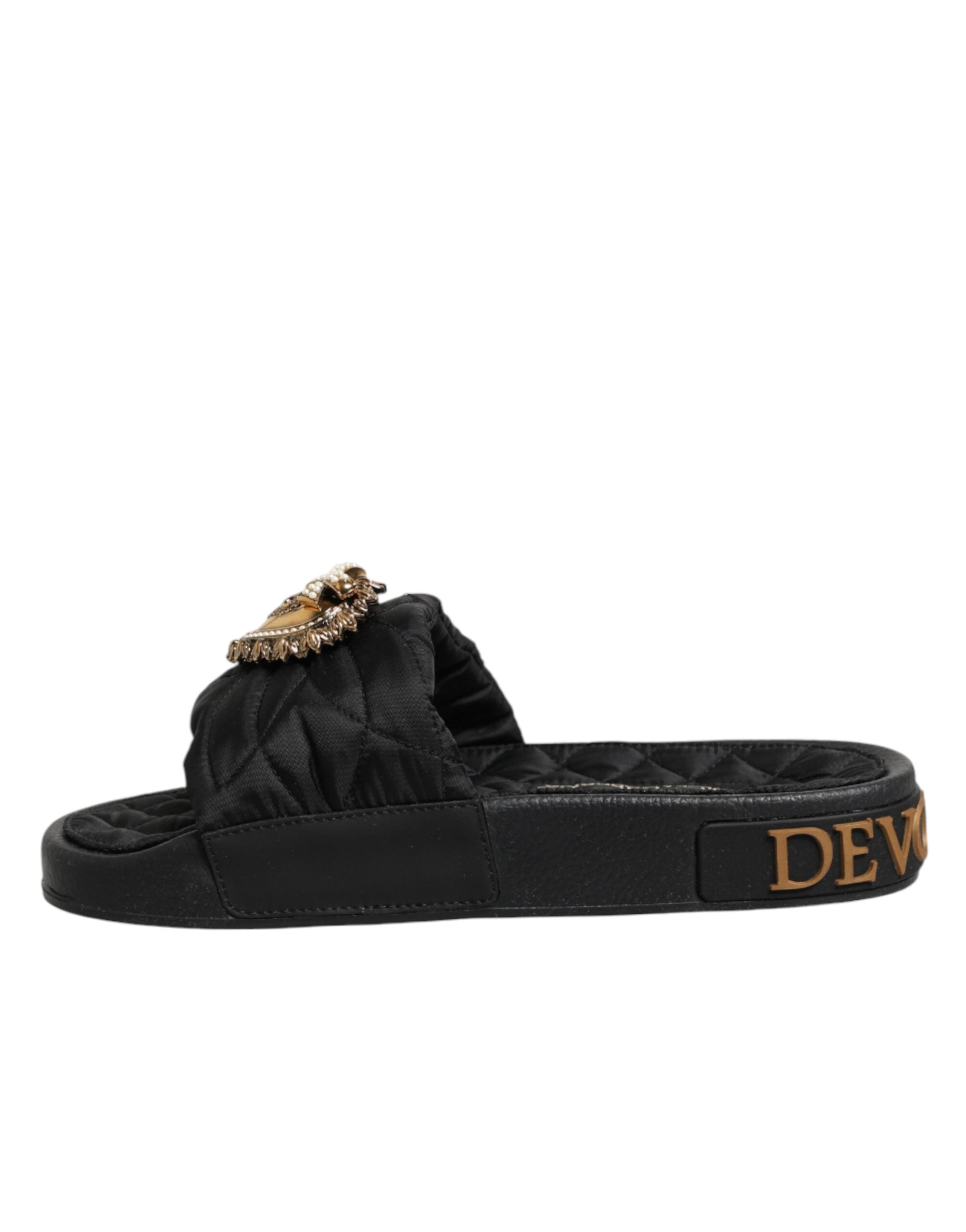 Dolce & Gabbana Black Devotion Matelassé Leather Mules-7